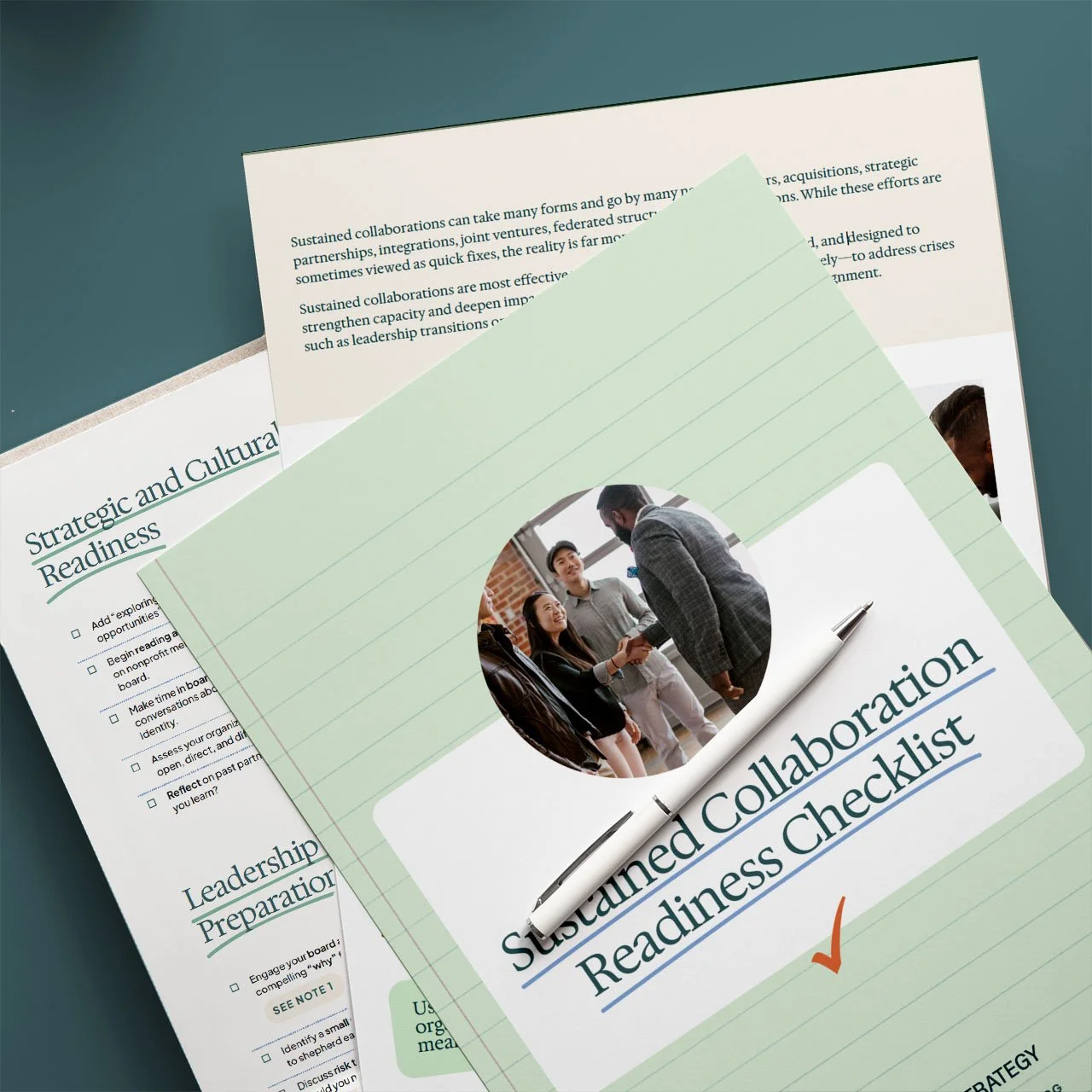 "sustained collaboration readiness checklist" pages fanned out on surface