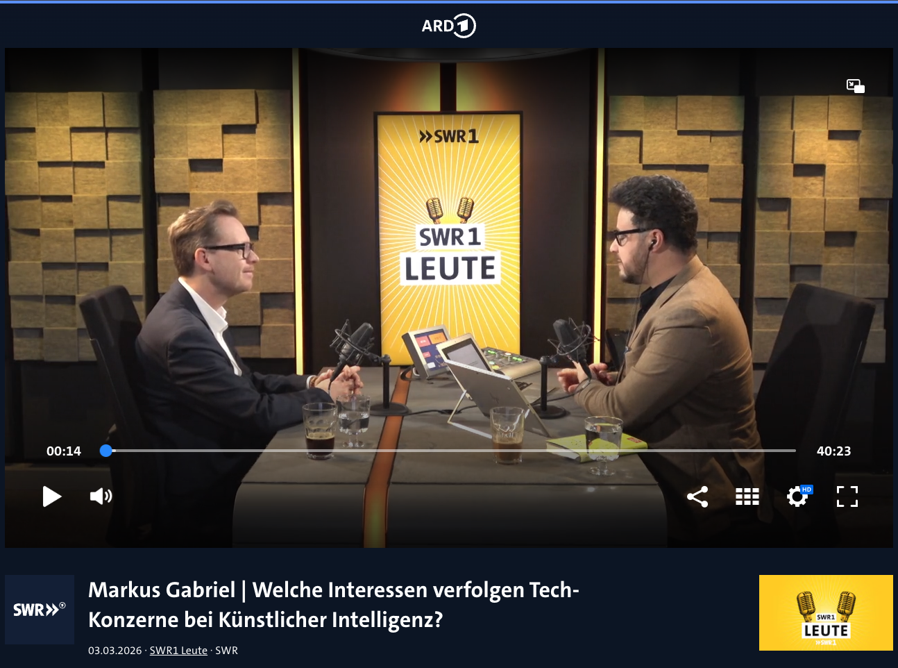 Markus Gabriel | Welche Interessen verfolgen Tech-Konzerne bei Künstlicher Intelligenz?