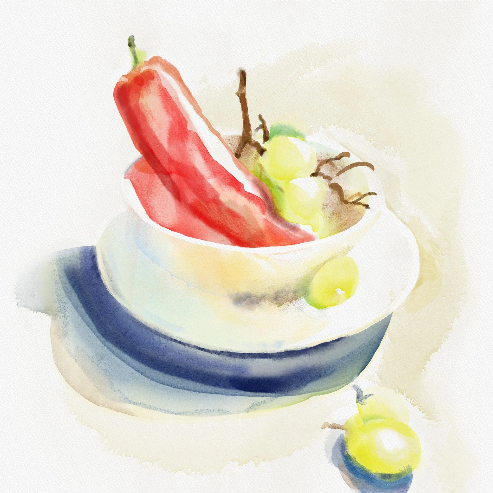 Digital watercolor still life painting by Anna Tiulkina