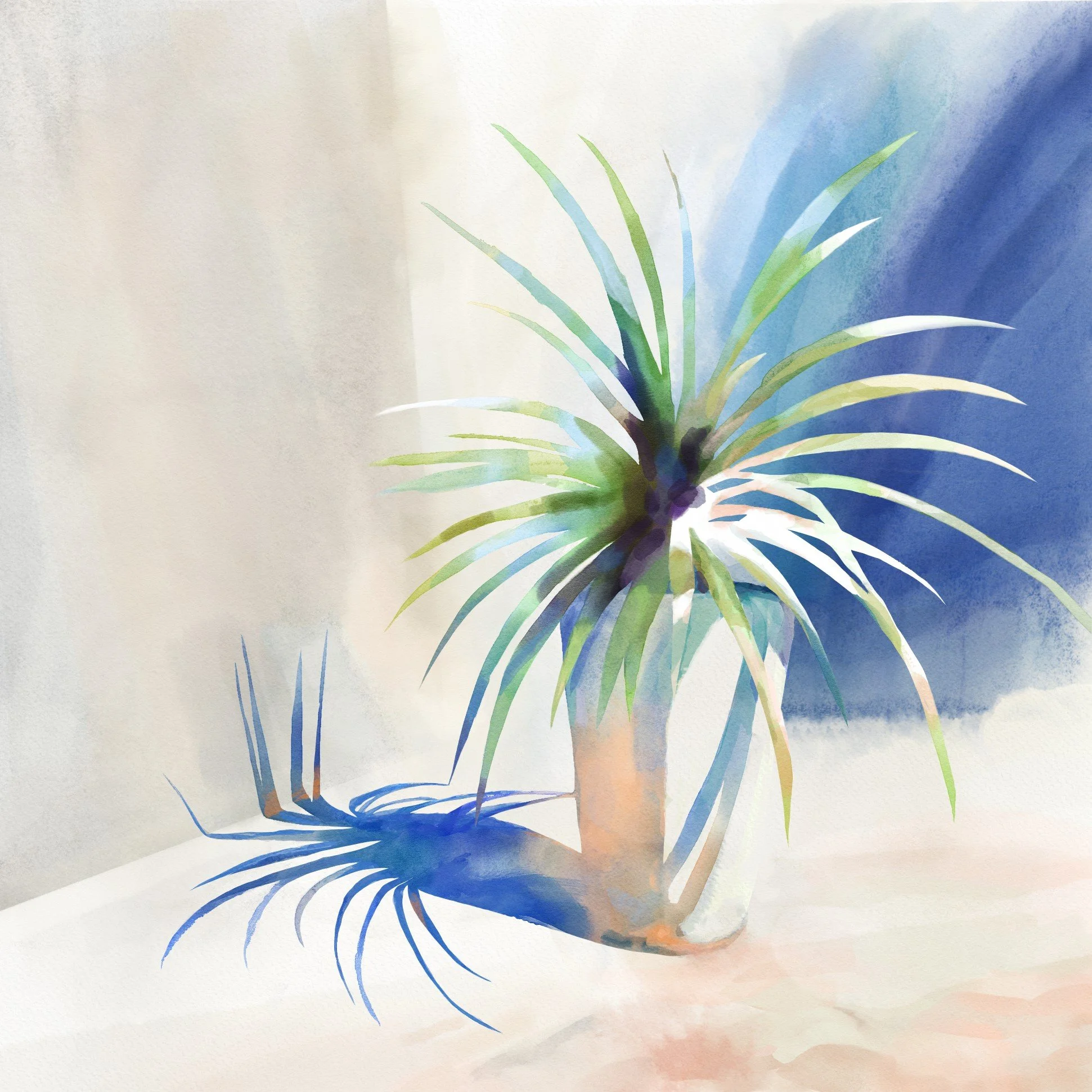 Plant digital watercolor painting by Anna Tiulkina