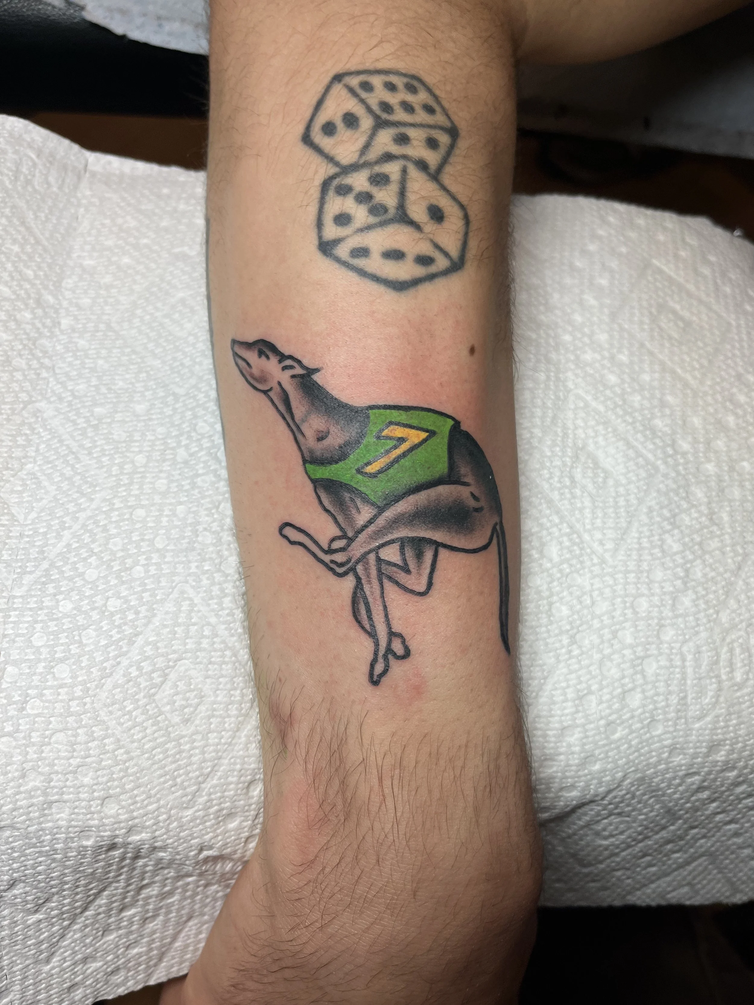 Julius-Forte-Tattoo-Portfolio-Brooklyn-Dice-And-Greyhound-Forearm-Tattoo.jpg