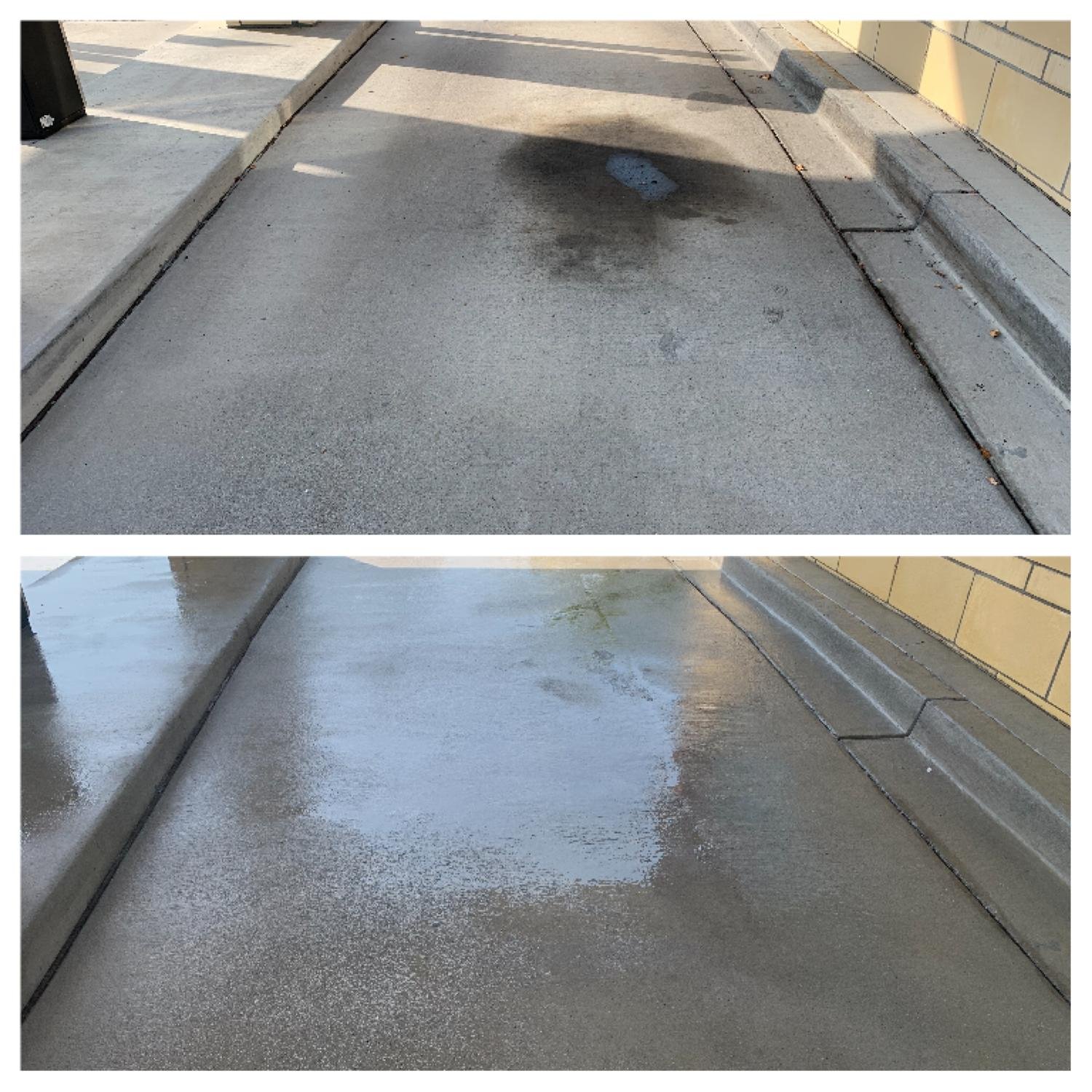 Concrete pressure wash and oil stain removal Doral