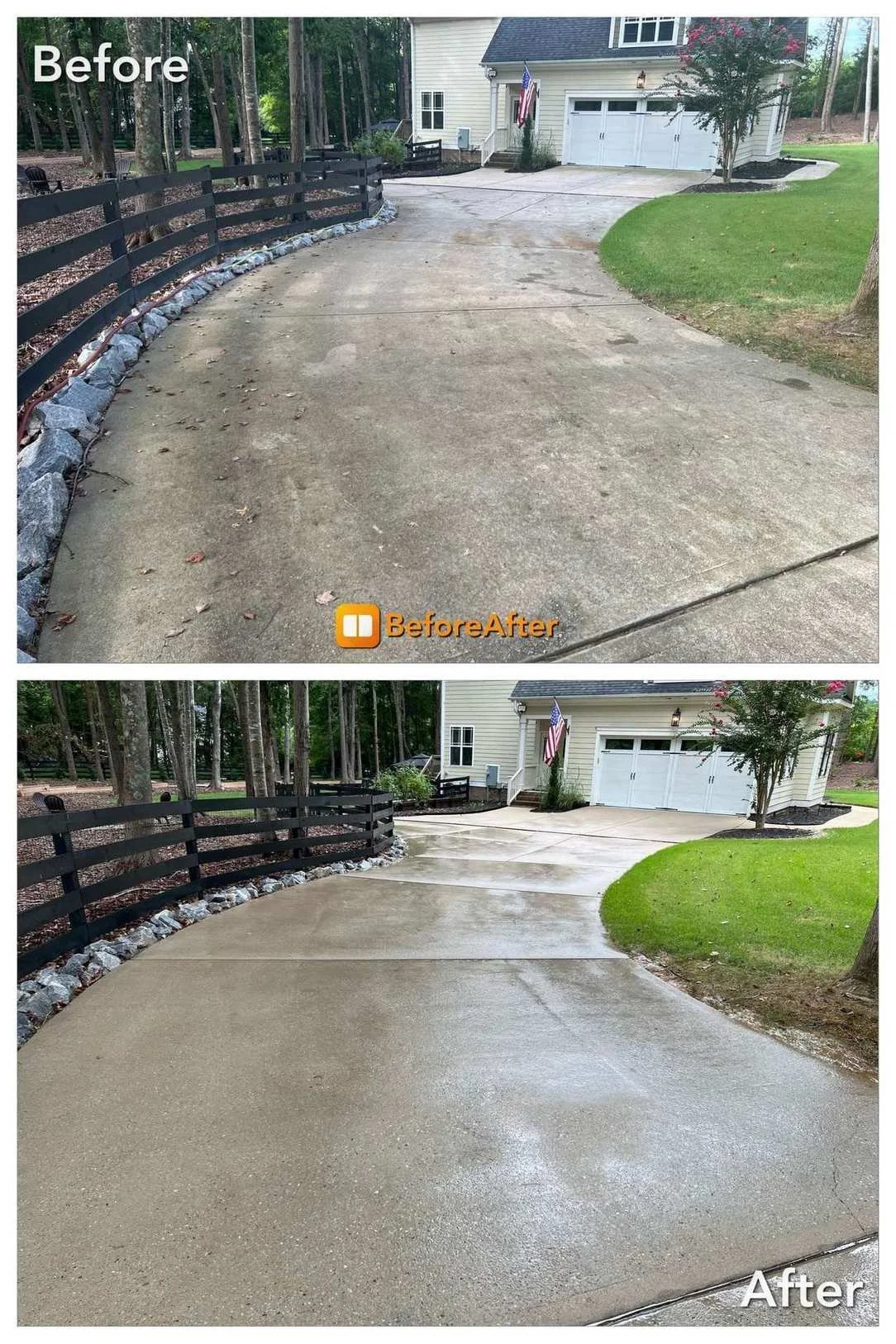 Driveway pressure washing concrete Kendall
