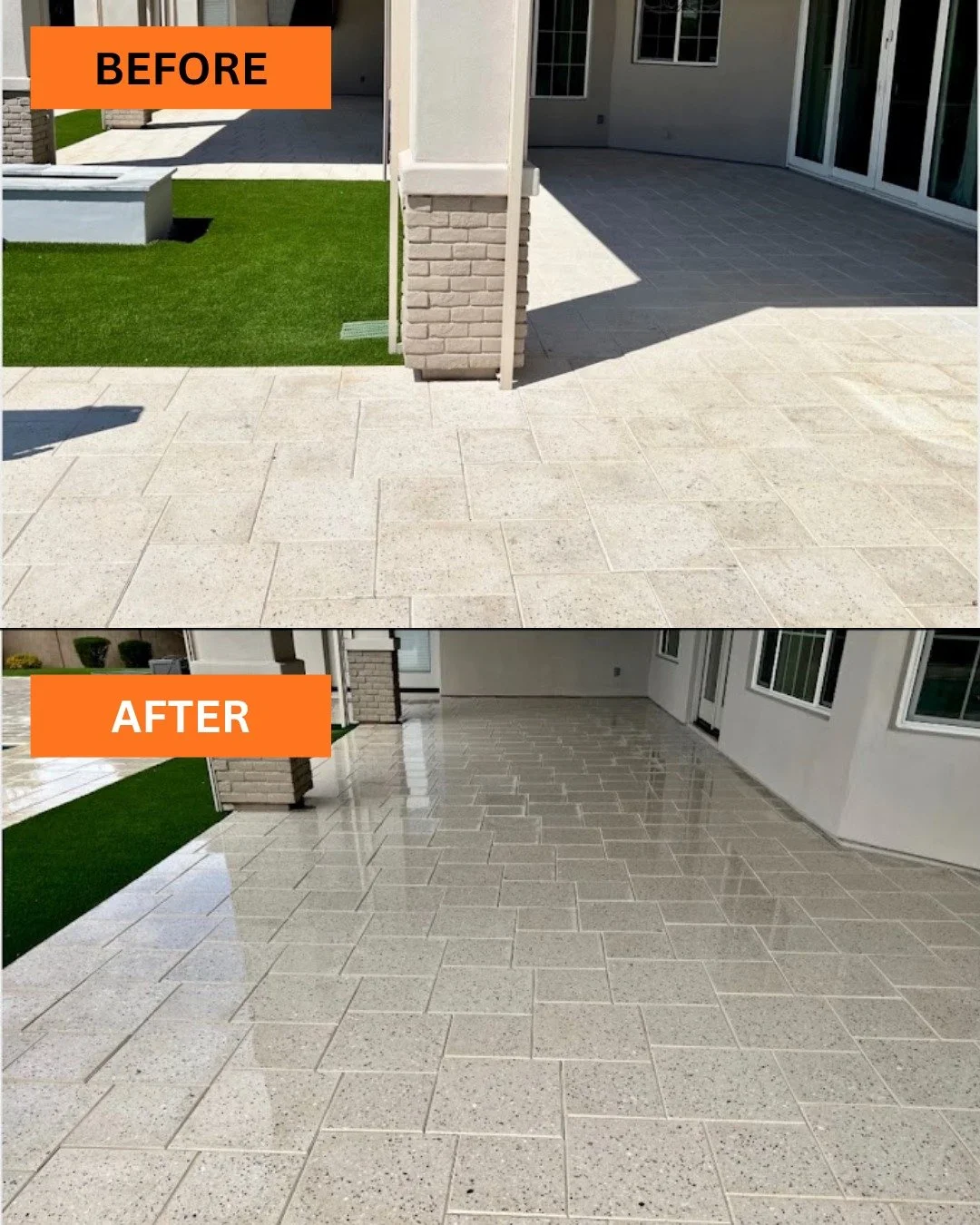 Travertine patio paver sealing in Coconut Grove