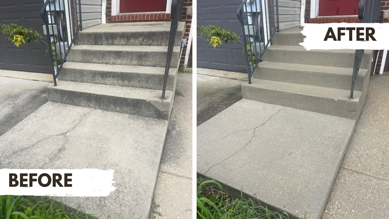 Concrete Stairs Pressure cleaning