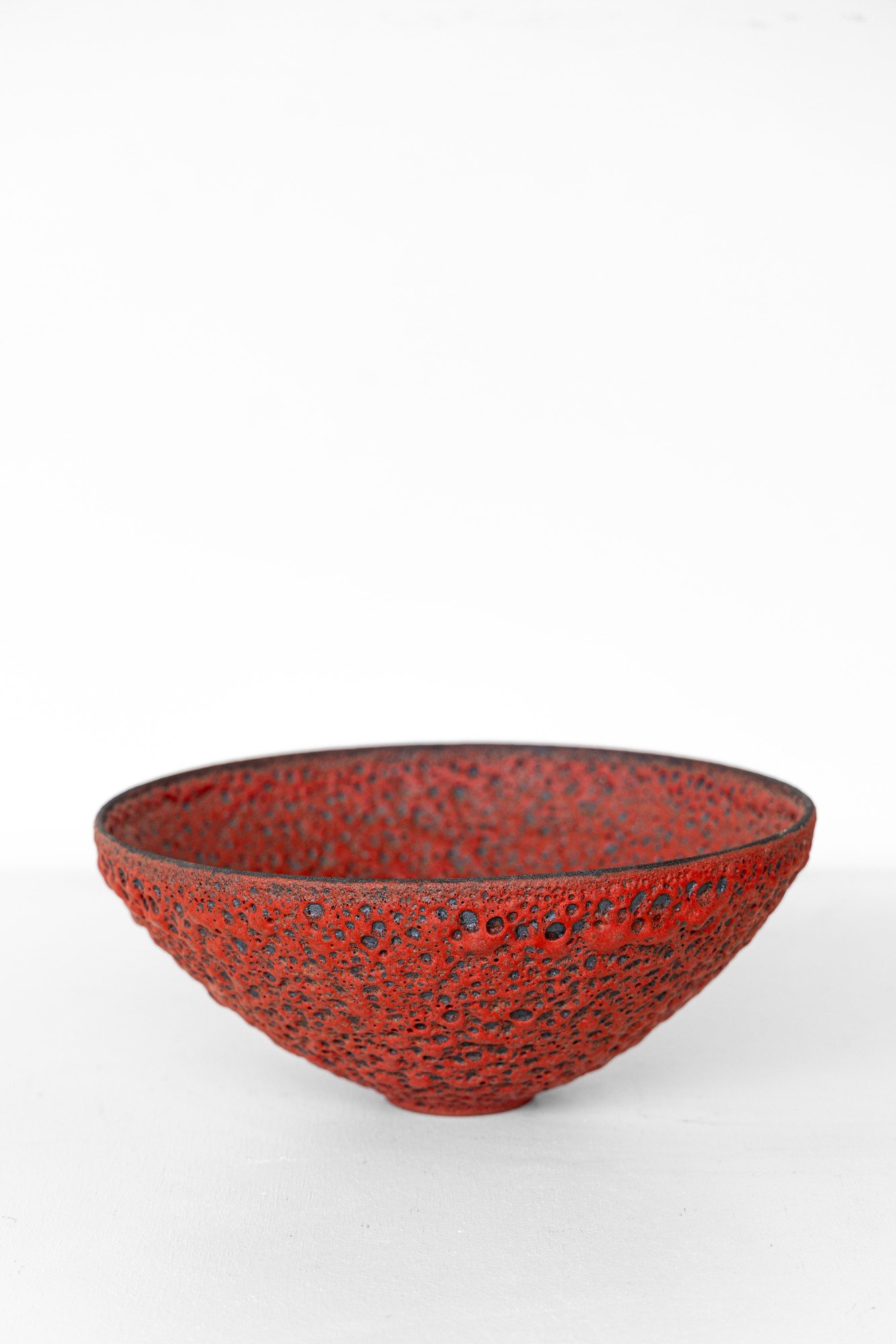Large Red Volcanic Caldera Bowl