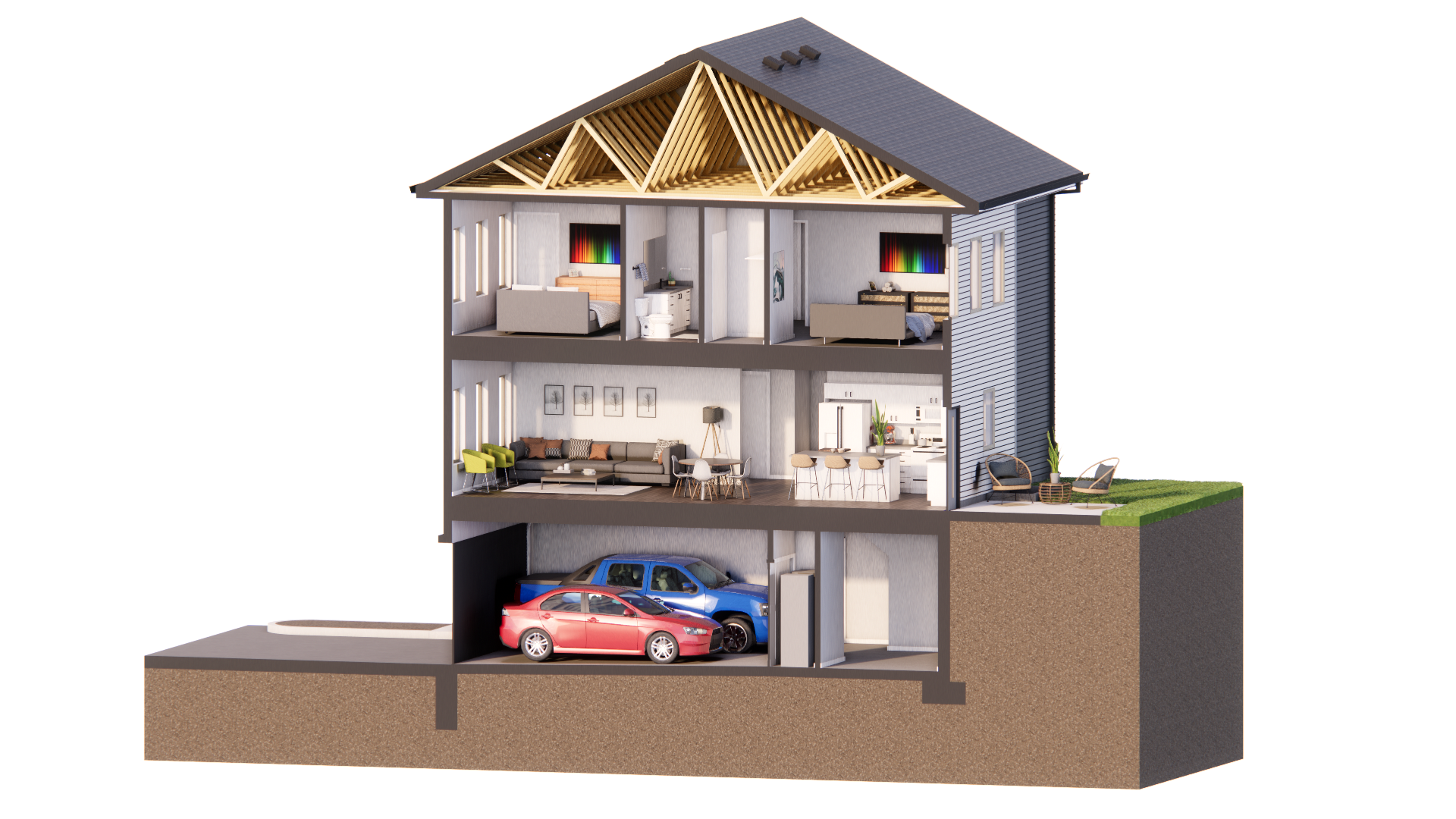 Orthagonal Section - Townhomes - 2BR Unit Dollhouse View 02.png