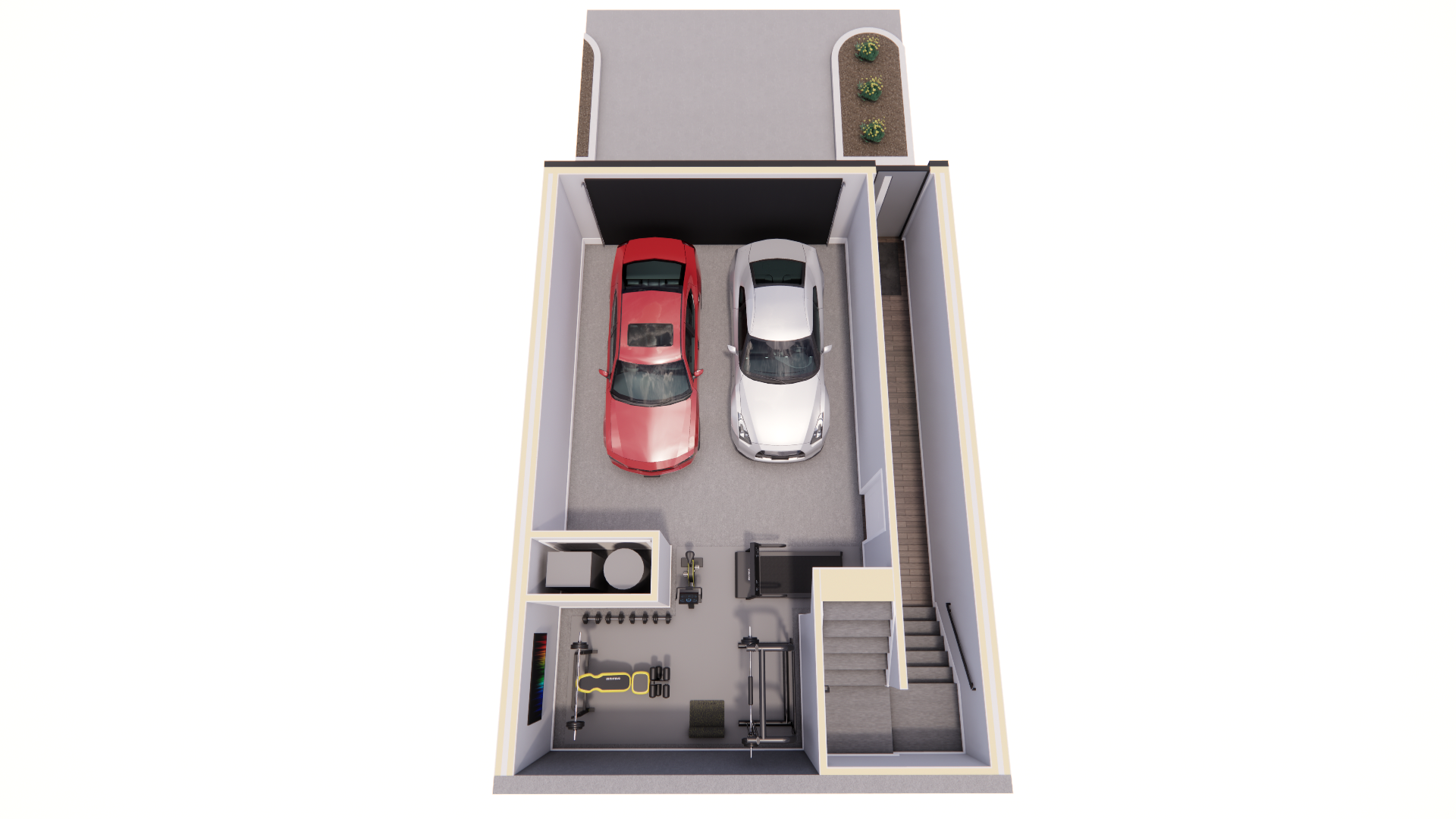 Townhomes - 3BR Unit - 1st Floor - Dollhouse View - Perspective.png