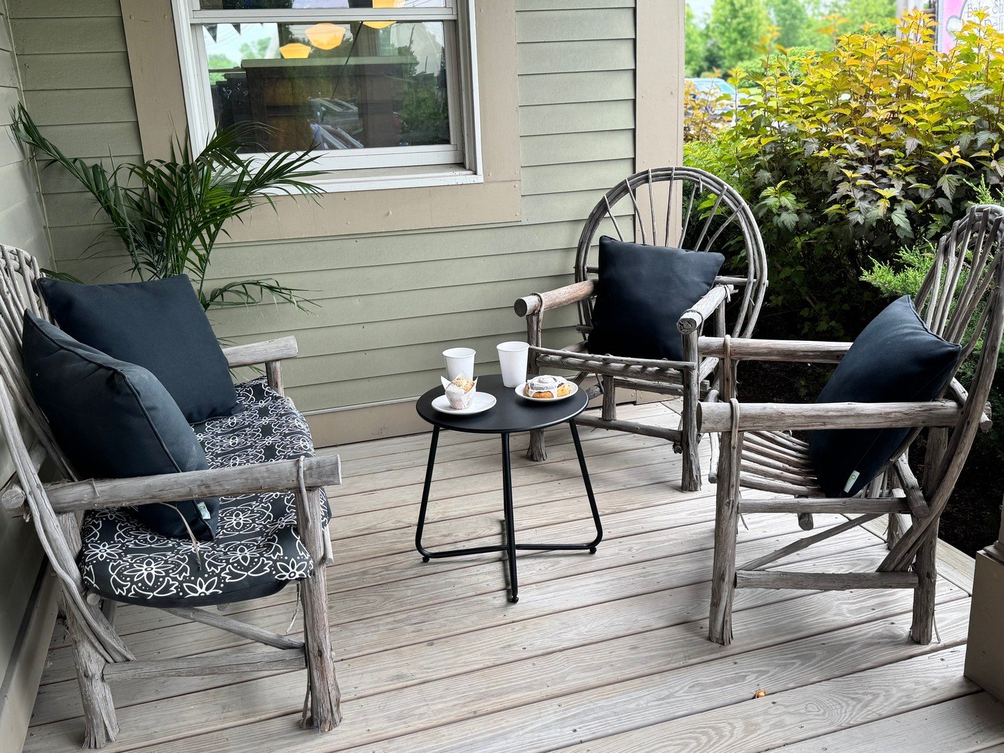 A place to gather and enjoy the company of others.

Our outdoor furniture is set up and ready to entertain you. Breakfast, lunch or coffee (and tea of course!)..... whatever your pleasure, come join us!

#ferrisburghvt #coffeetime #pastries #bakeshop
