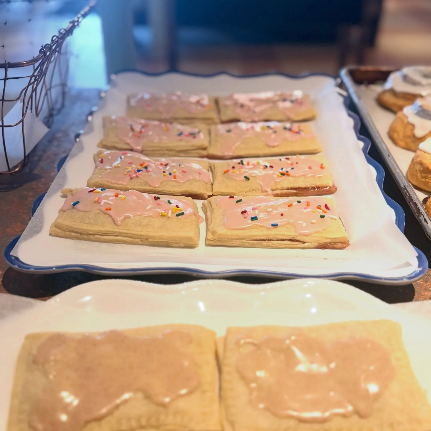 #tuesdaytreats 
Poptarts, fresh cranberry scones, breakfast sandwiches and coffee. Eat good food.