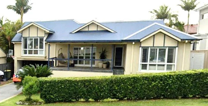 Before exterior of Caringbah South home with yellow facade prior to modern coastal renovation