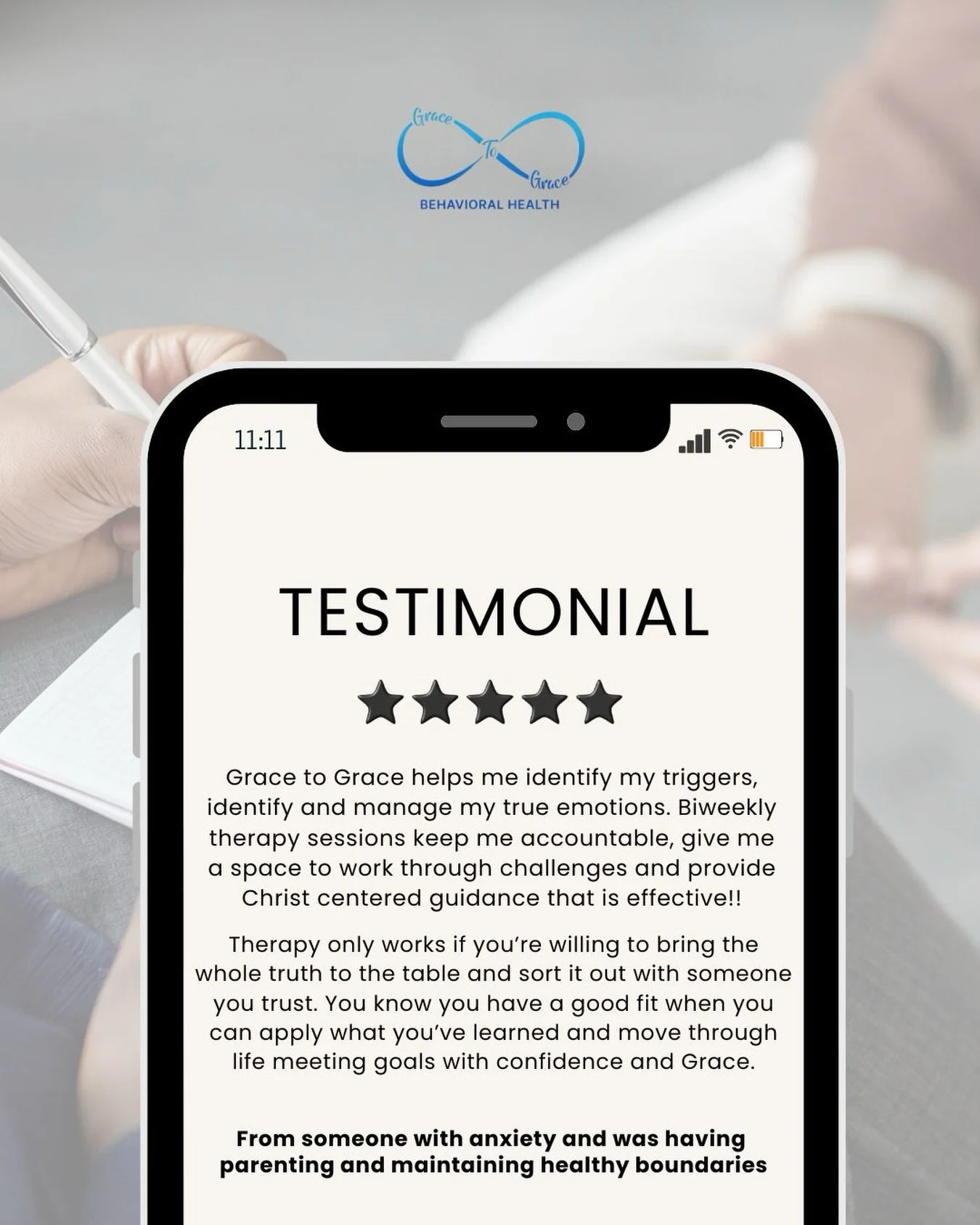 Therapy works when you bring the whole truth to the table and you don&rsquo;t have to do it alone.

We&rsquo;re honored to walk alongside clients as they grow in confidence, healing, and grace through Christ-centered care. ✨

Your testimony reminds u