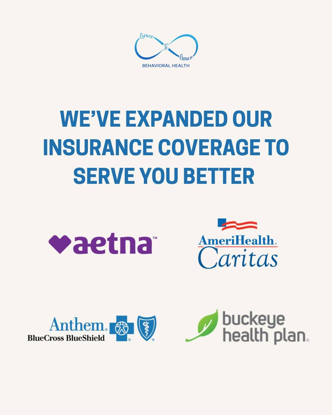 We&rsquo;re happy to share an updated list of the insurance plans currently accepted at Grace to Grace Behavioral Health. Our goal is to make counseling and support as accessible as possible for you and your loved ones.

If you don&rsquo;t see your i