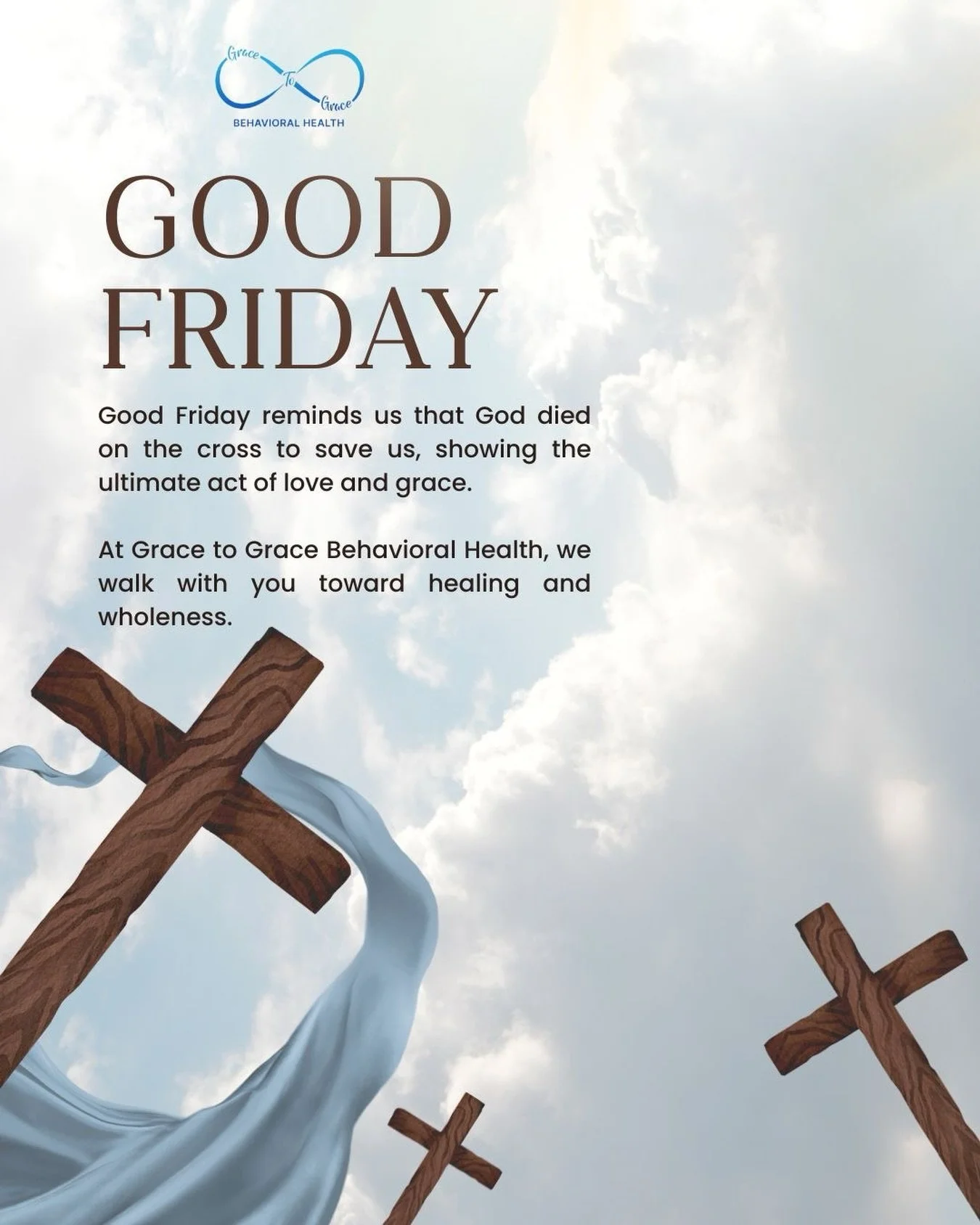 On this Good Friday, give yourself the same grace you give others. 
You are allowed to rest, feel, and heal. 🤍
#goodfriday🙏 #selfcare #mentalhealth #gracetogracebehavioralhealth #heal