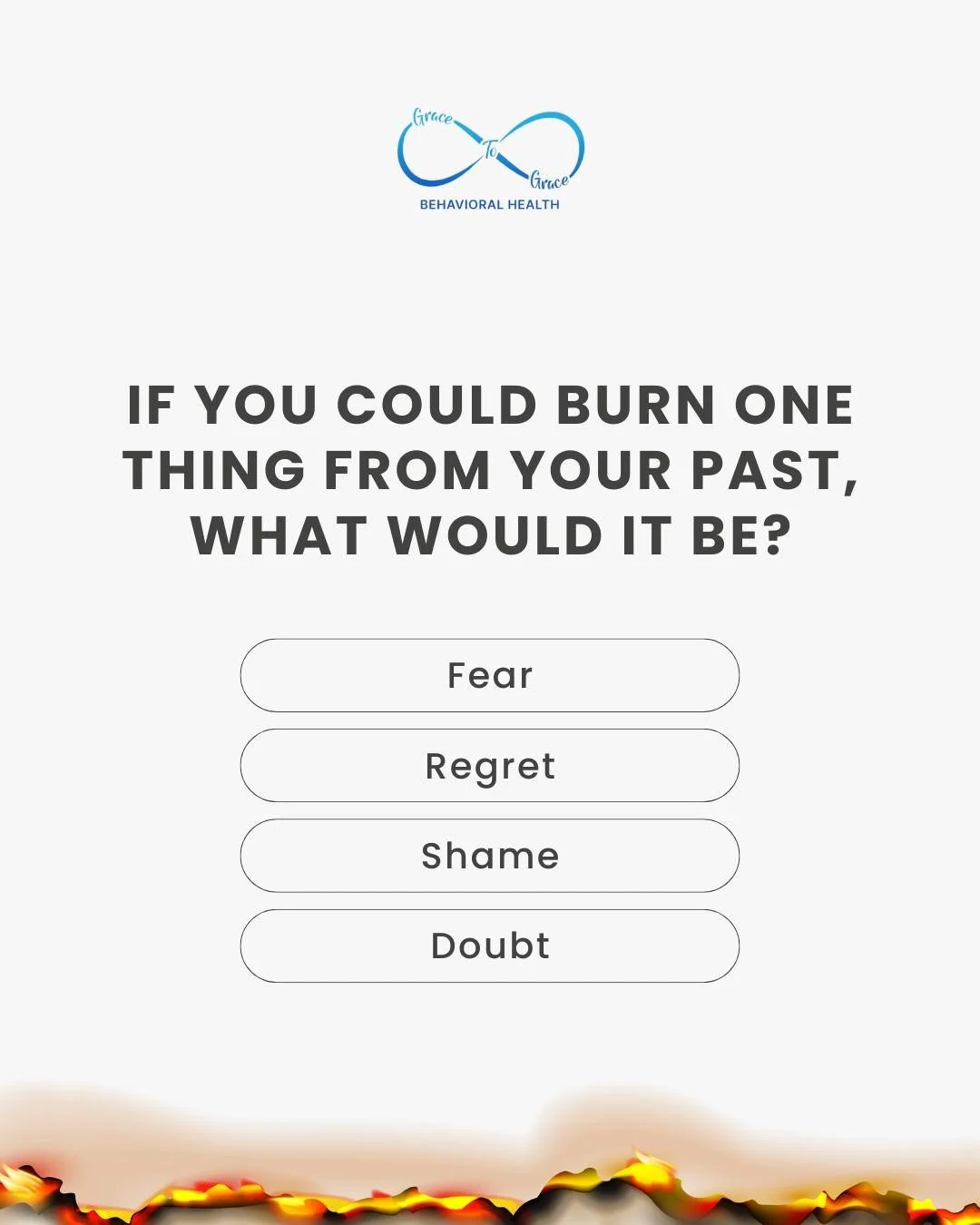 If you could burn one thing from your past, what would it be? The things we carry often become the things that hold us back. Or maybe it's something else entirely.

If you had the chance to leave one thing behind, what would it be? Drop your answer b