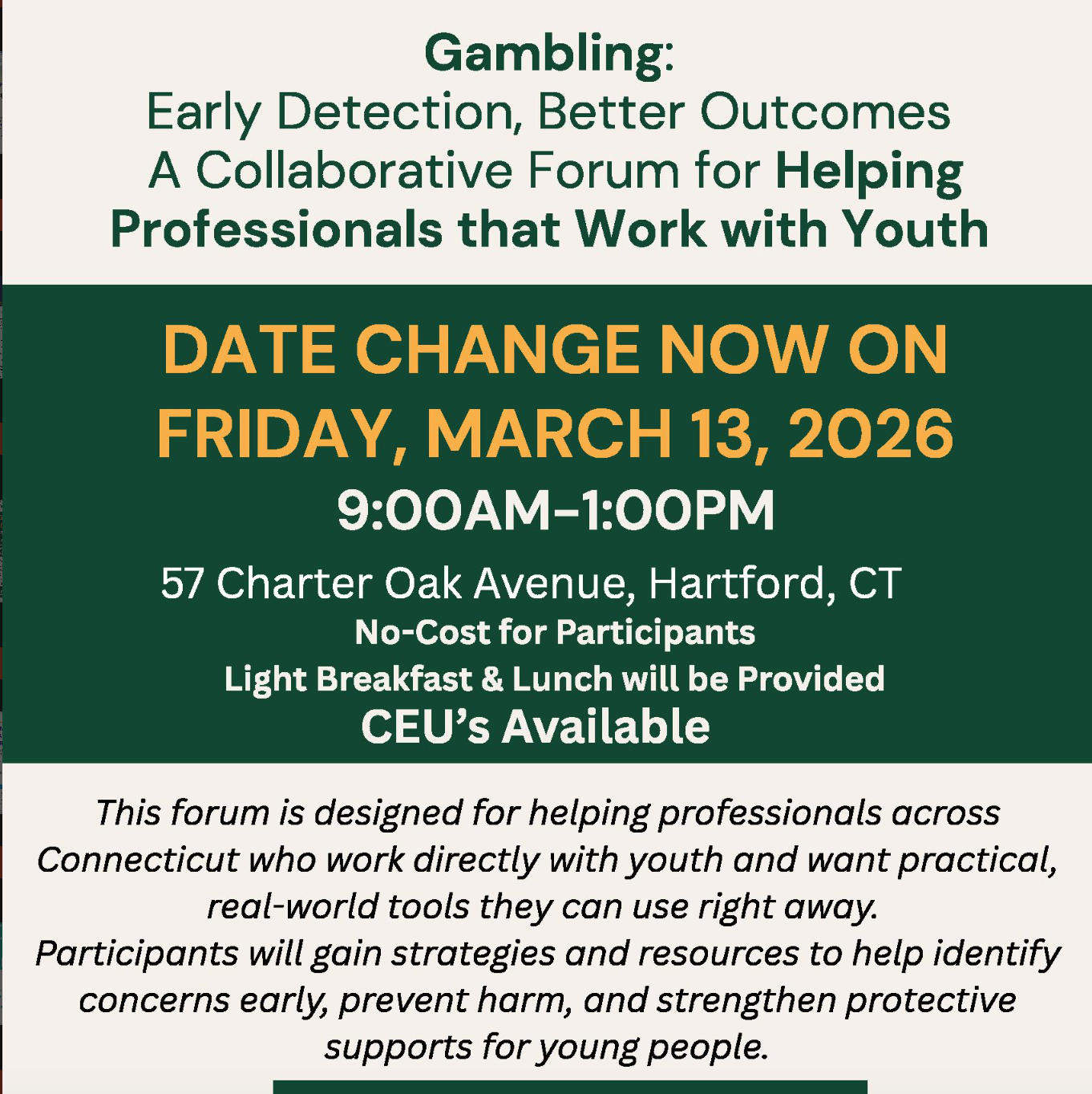 Problem Gambling for Youth Workers