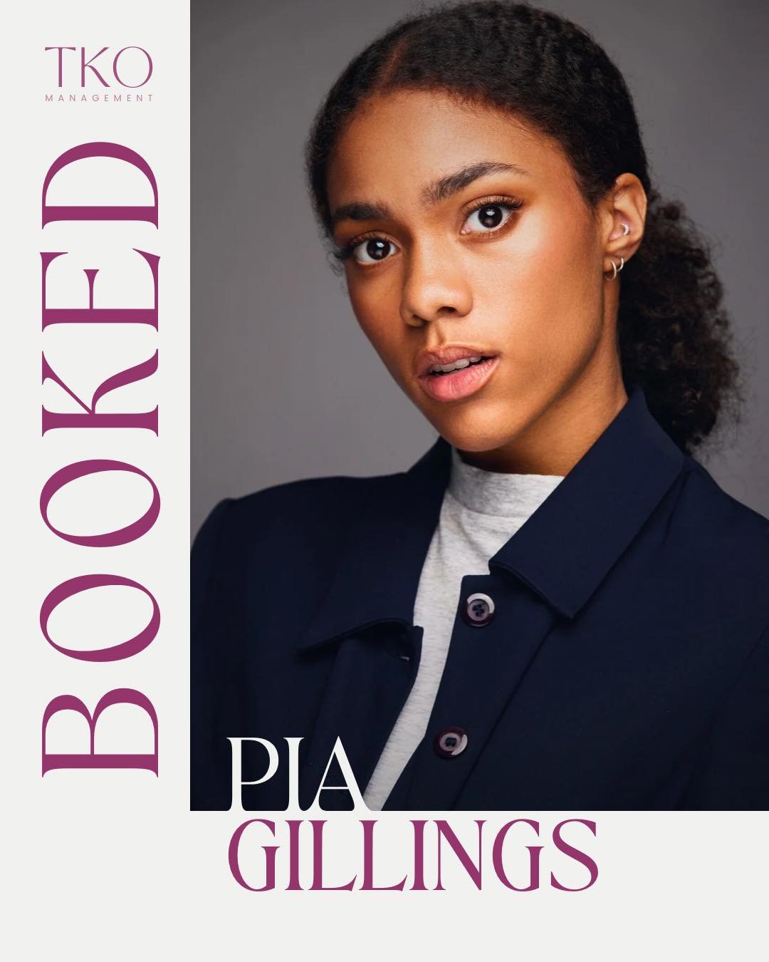 Congratulations to PIA GILLINGS, who&rsquo;s currently overseas shooting an exciting project!

Pia&rsquo;s been putting in the work this past year, sharpening her craft and delivering consistently strong auditions.

We&rsquo;re so proud of her and ca