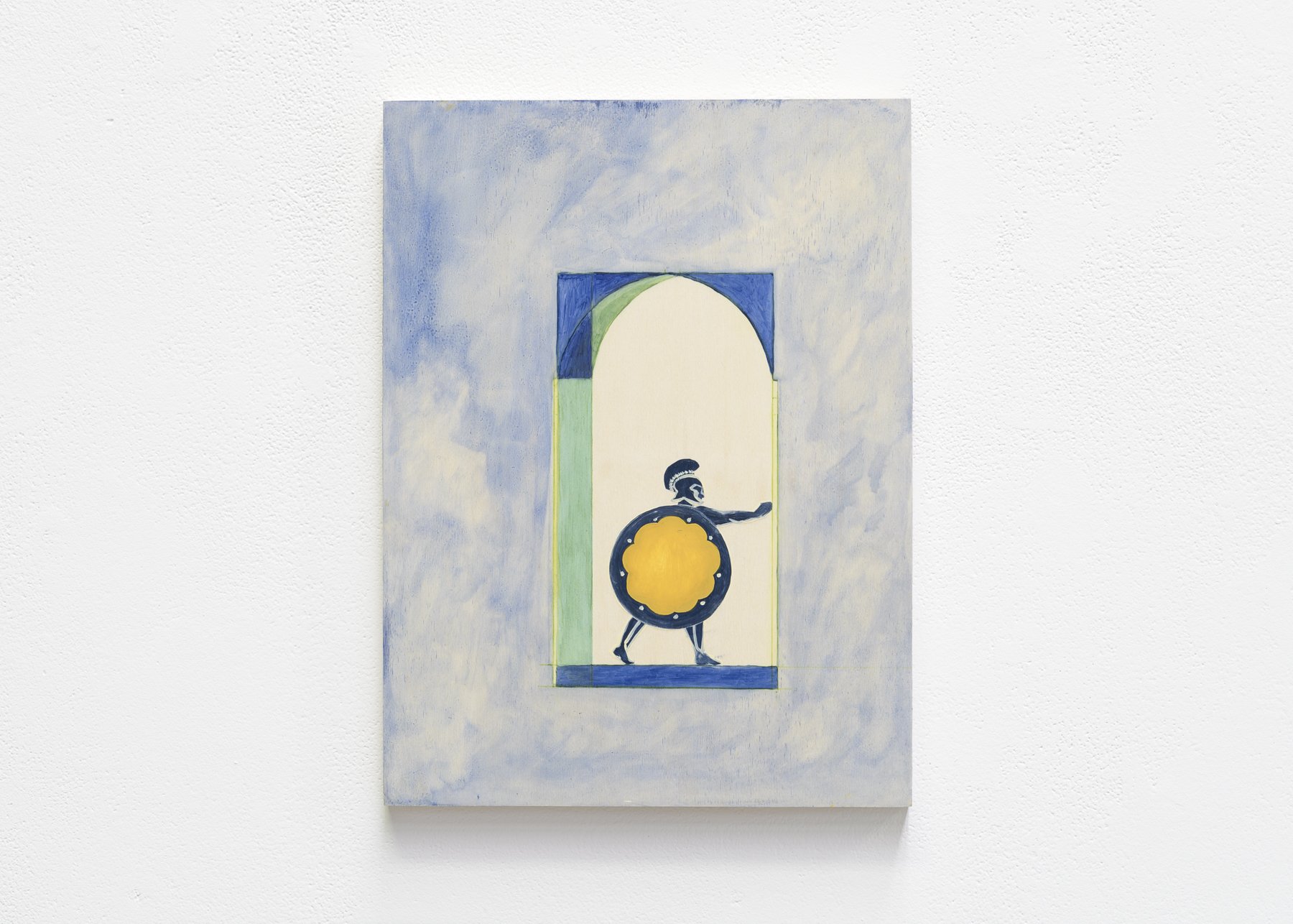 Hoplite Goth I, 2019. Oil on wooden board, 200 x 350 mm. Image courtesy of Aaron Christopher Rees.