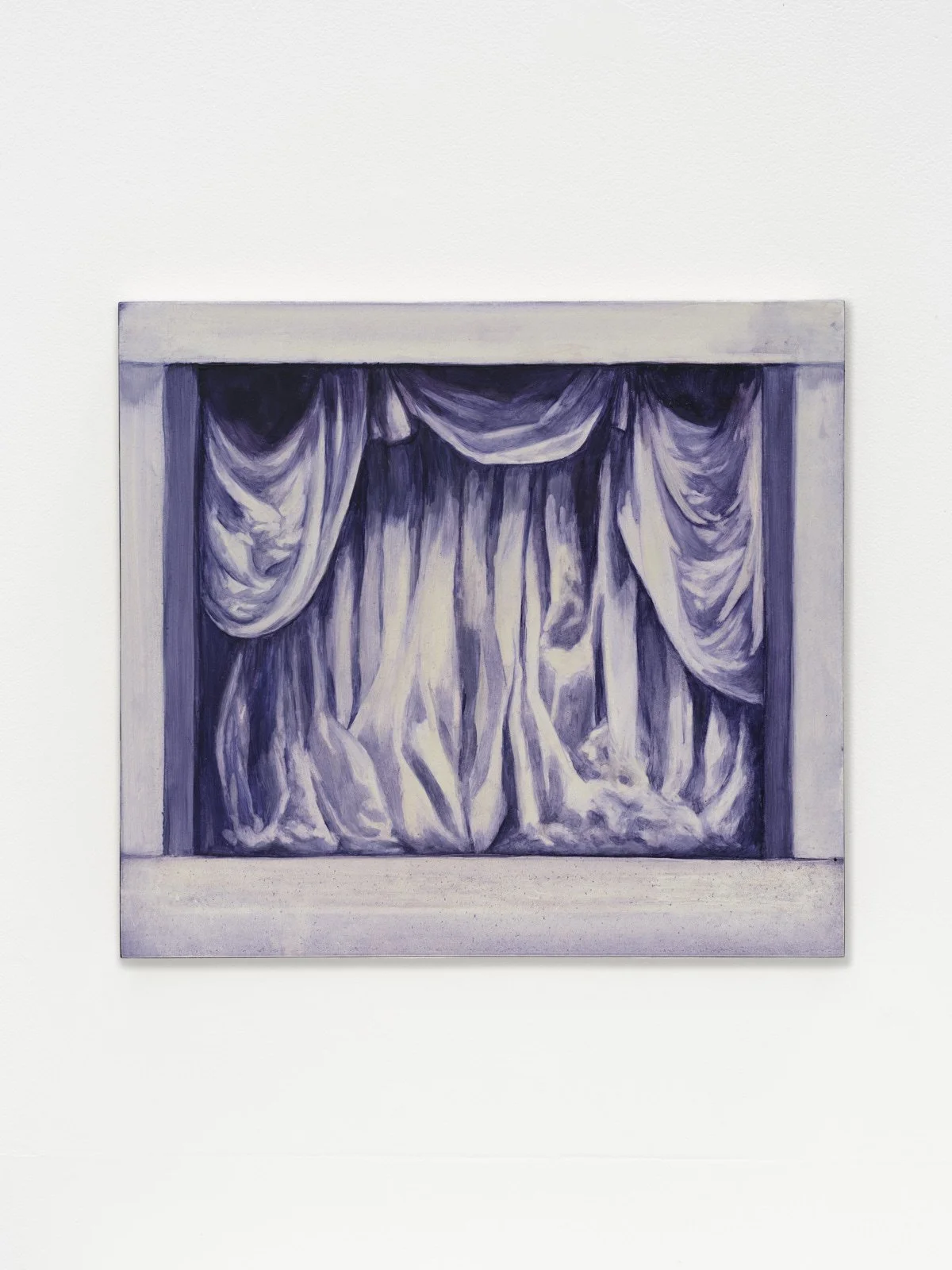 'Curtains' 2025, oil on board, 300 x 330mm. Image curtesy of Lucy Foster