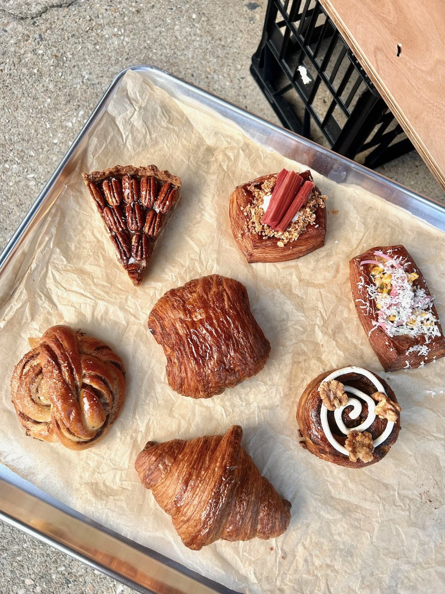 Photo of pastries on a baking tray.
