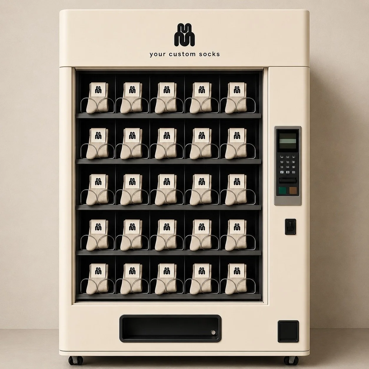 POV: your studio has a custom grip sock vending machine 🤍 

The easiest retail upgrade for Pilates studios. 
Luxury, branded, practical &mdash; and your clients never forget their socks again.

Fully custom grip socks:
&bull; Custom colours 
&bull; 