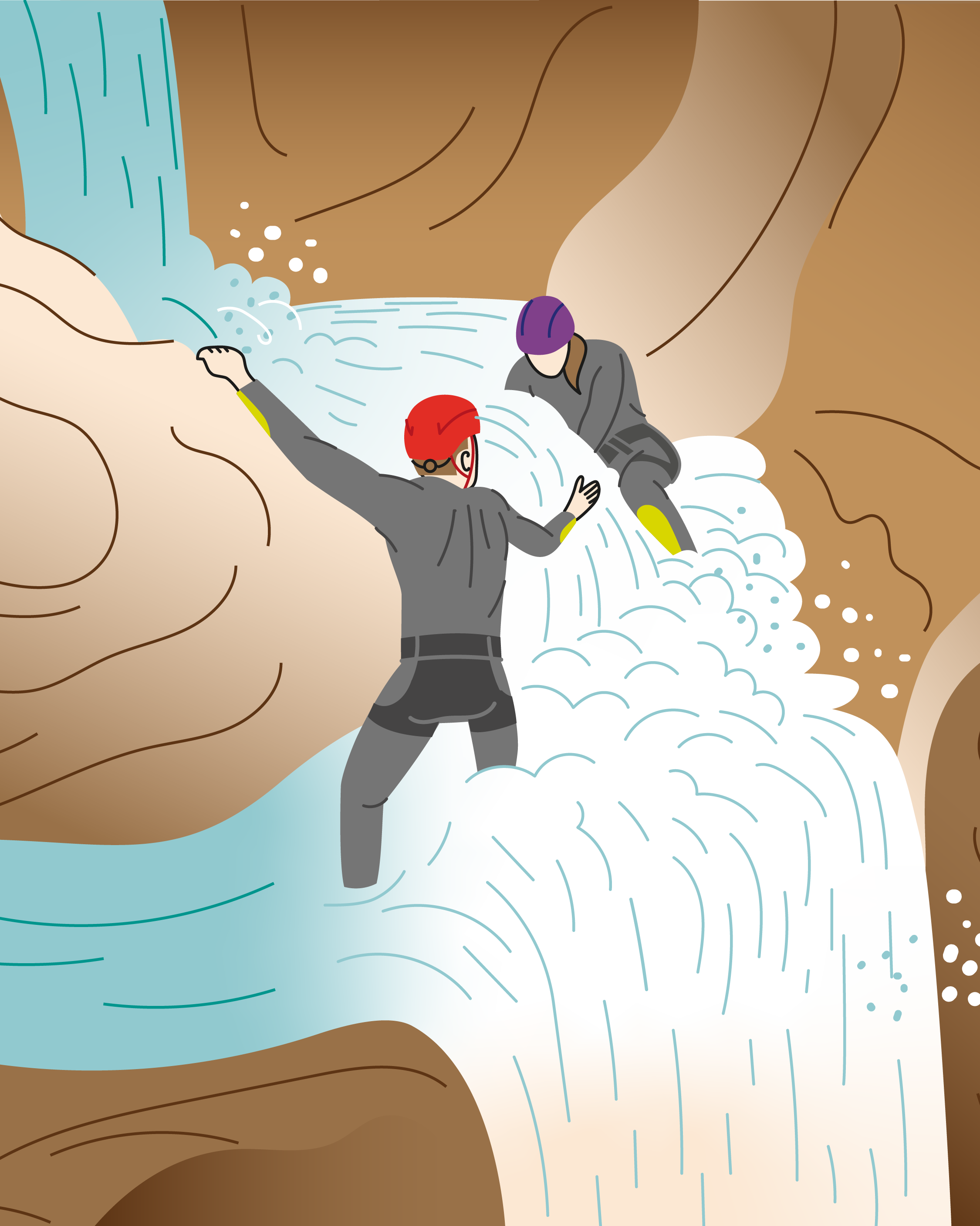 Illustration System for Canyoning Book