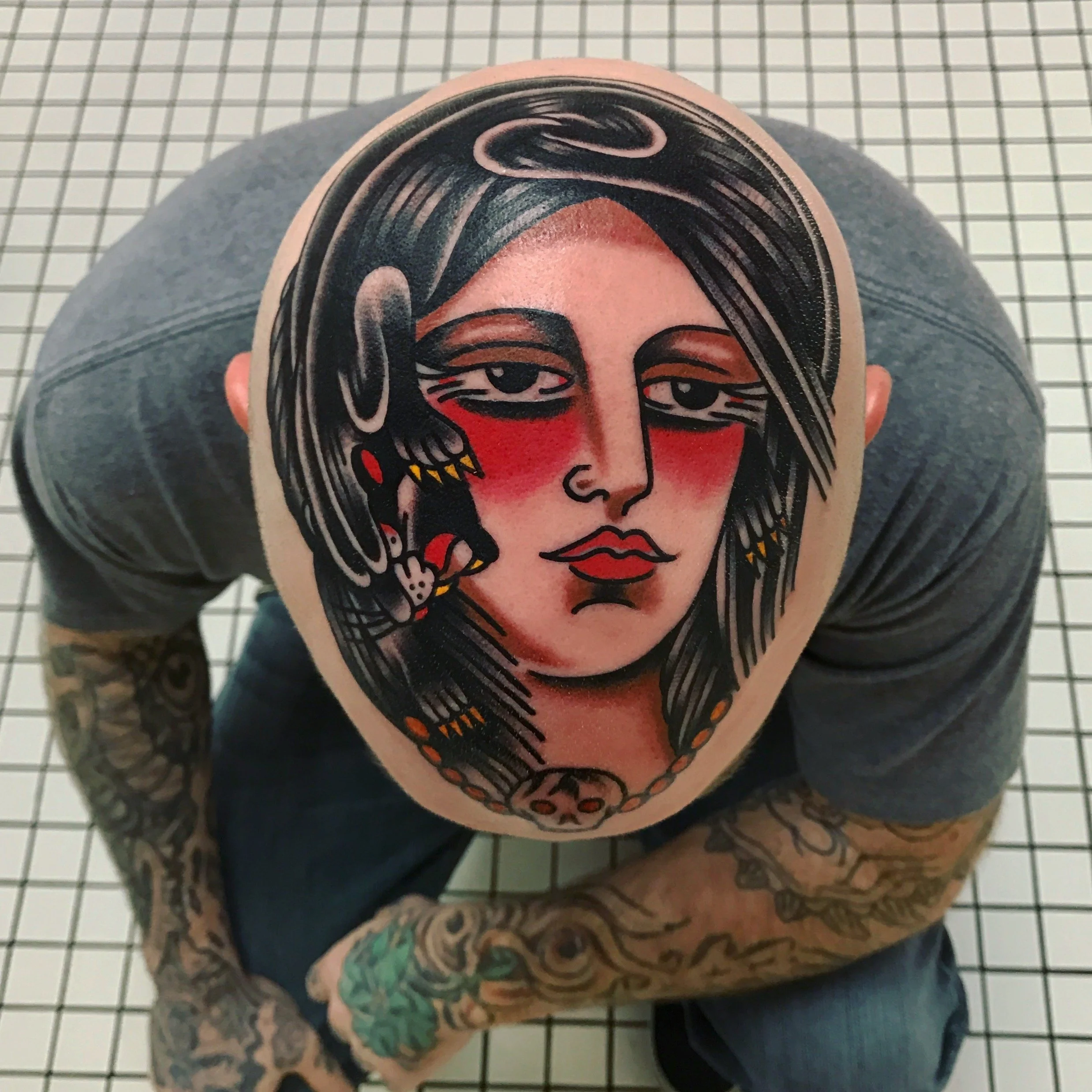 Head Tattoo - Panther Lady