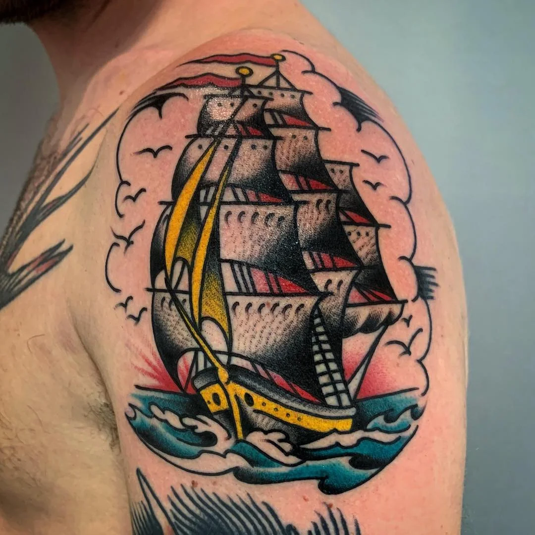 Traditional Ship Tattoo