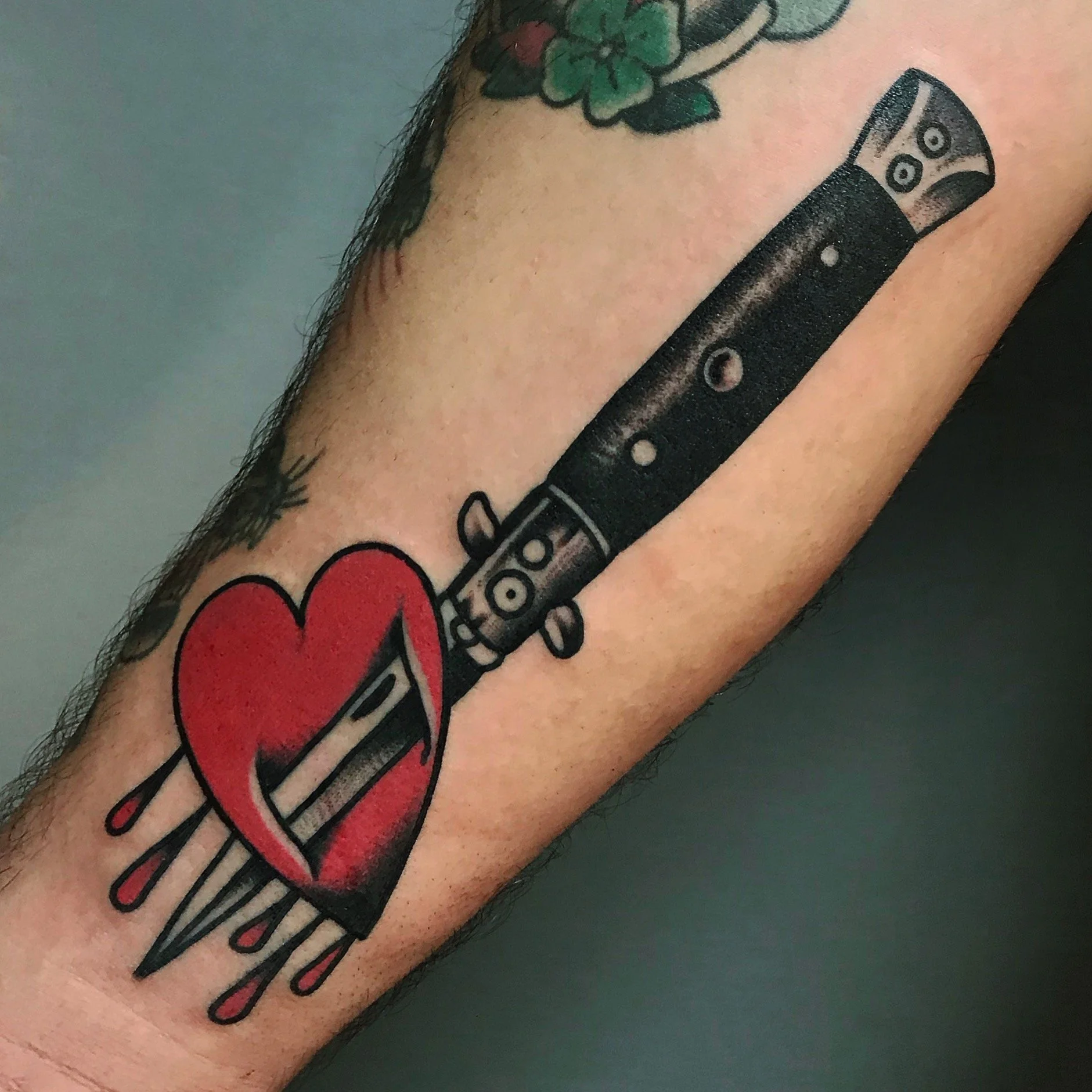 Heart & Switchblade Tattoo