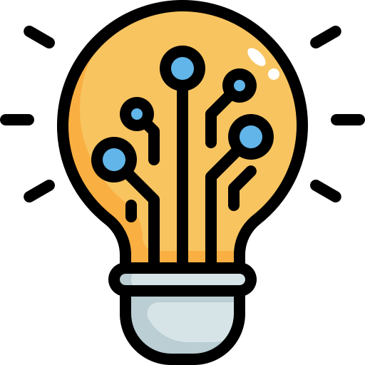 Smart light bulb with circuit lines inside, representing technology or innovation.
