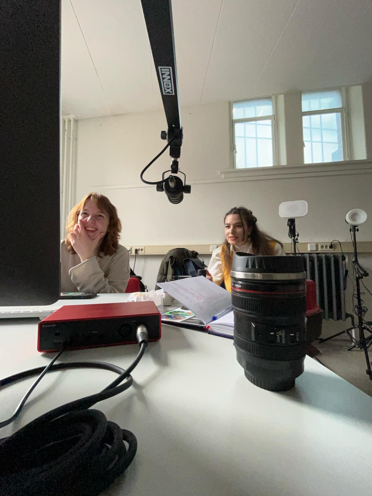 Podcast recording with Bianca