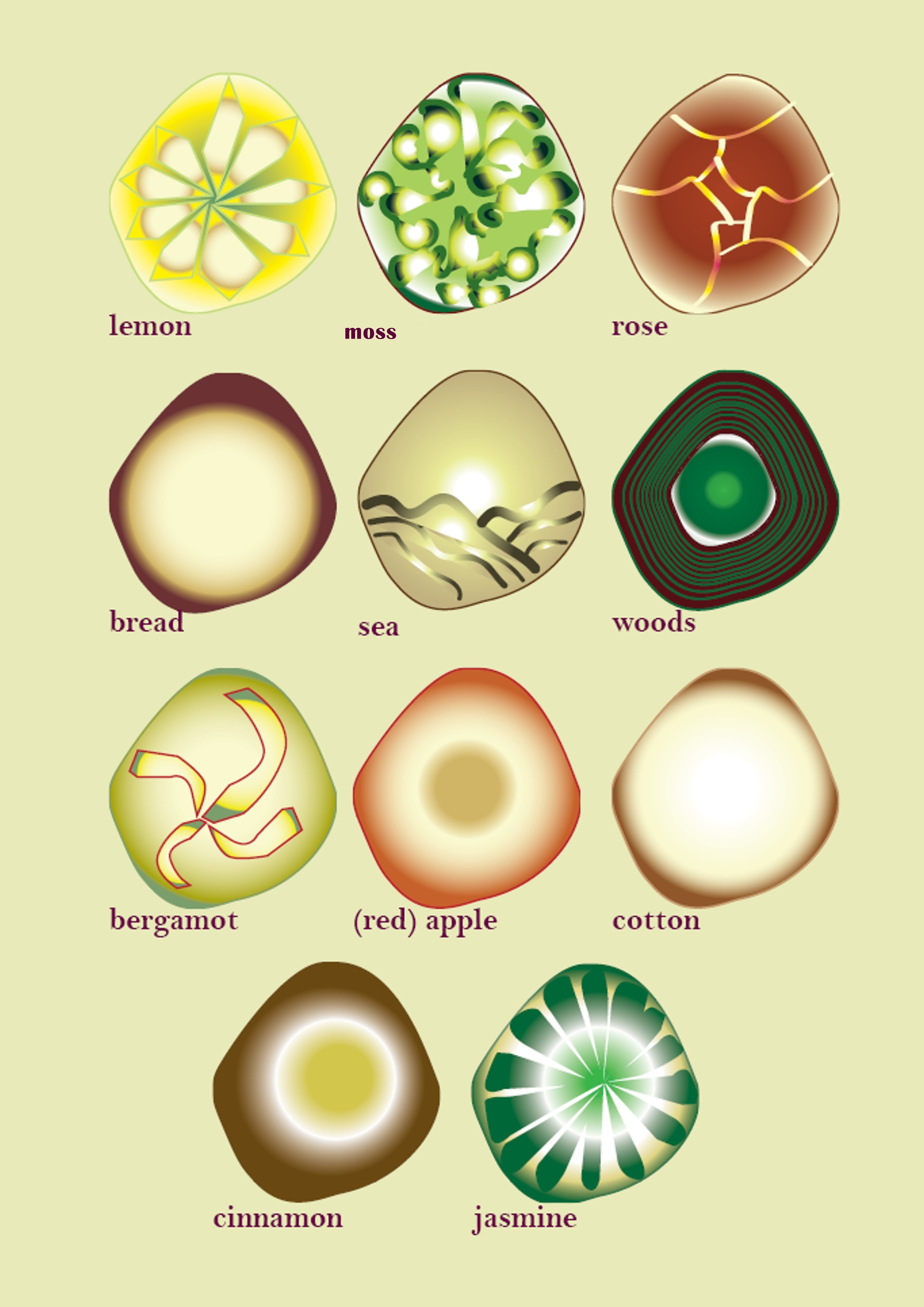 Symbol system for the book "If Memories Could Smell"
