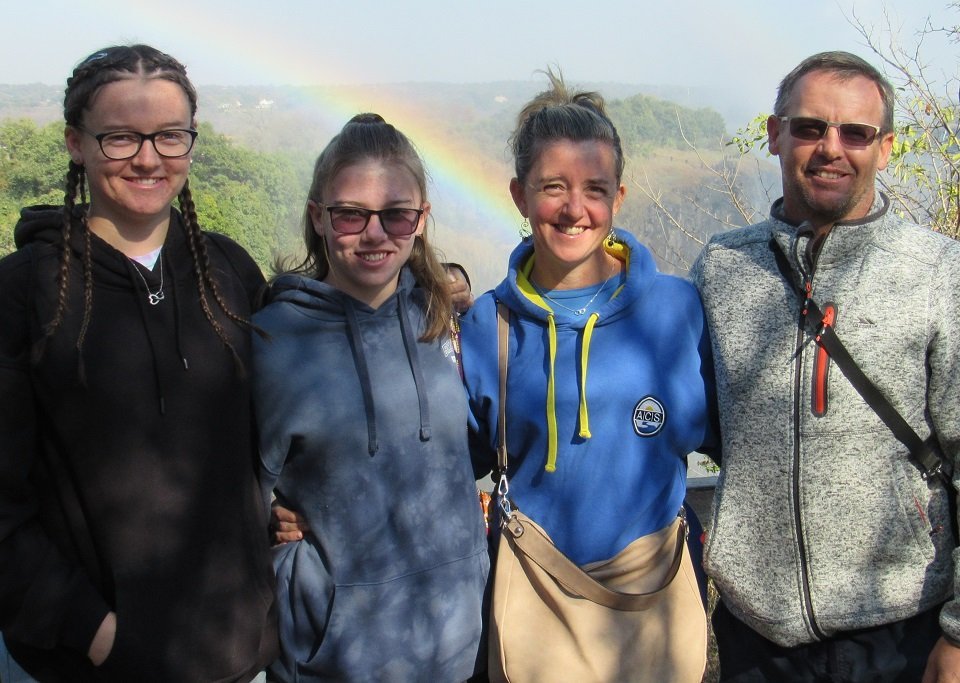 Steve and Jo Grove with their teenage children Natalie and Laura. They are our mission partners in Zambia
