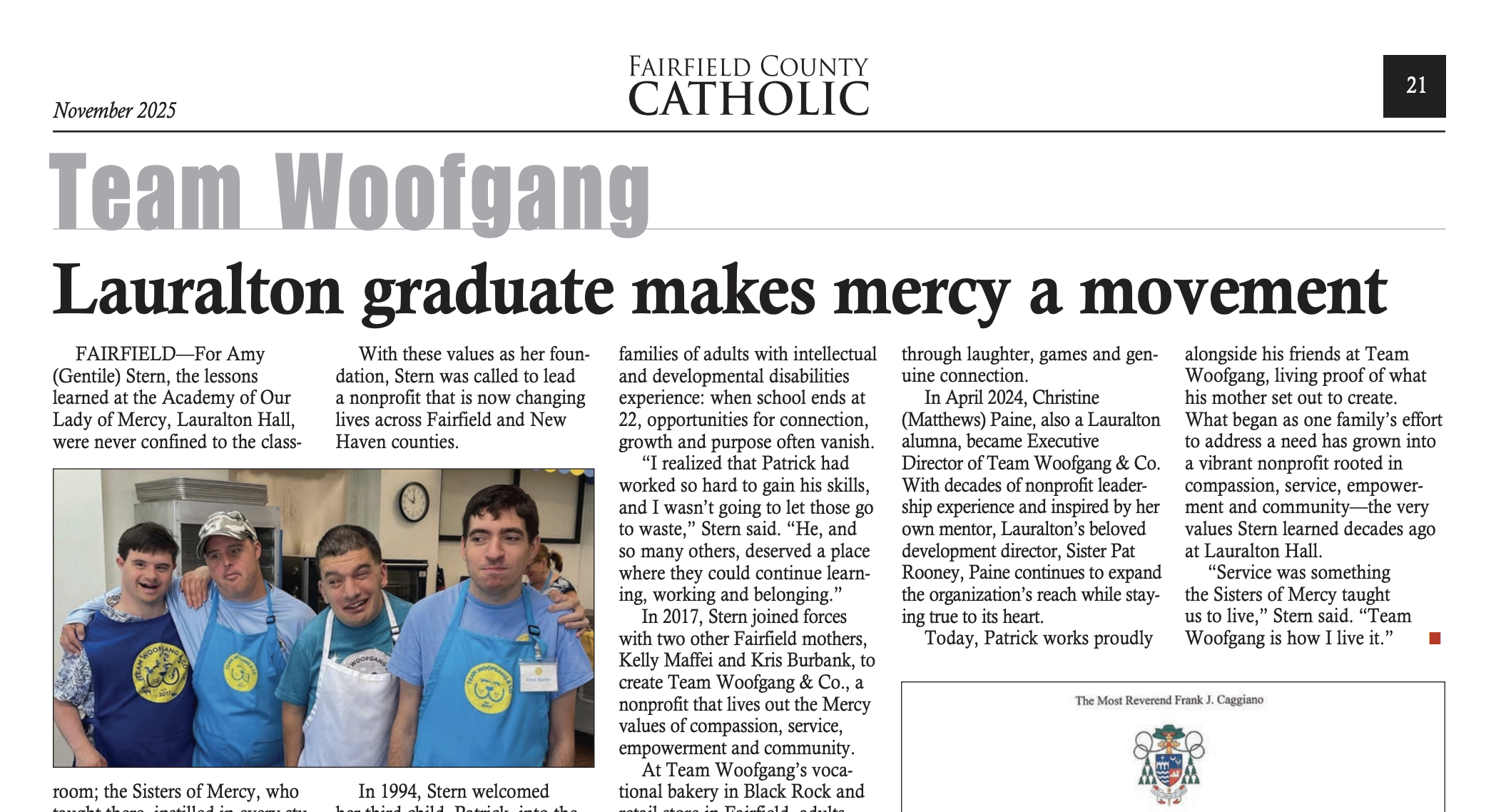 Fairfield County Catholic - Lauralton graduate makes mercy a movement 