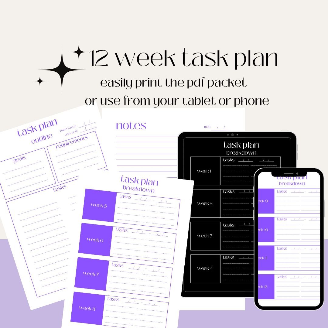 12 Week Task Plan Templates