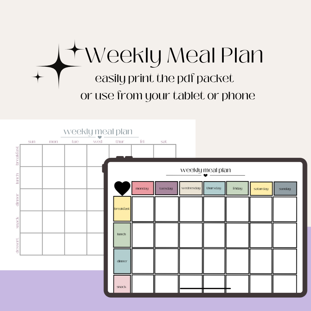 Weekly Meal Plan Templates
