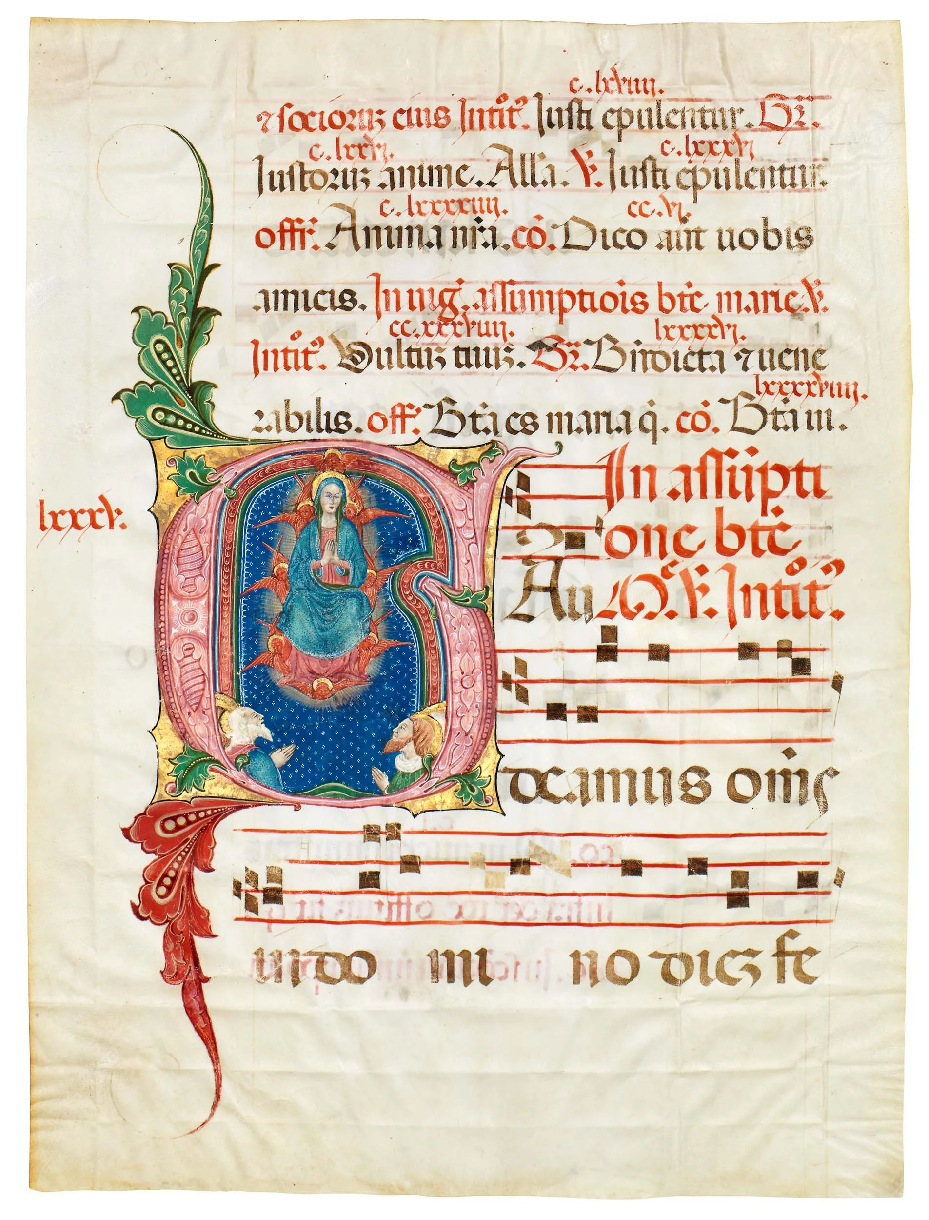 Jacopo-da-Balsemo-(c.1425-c. 1503)-and-Workshop-The Assumption-of the-Virgin-leaf with-initial-‘G’-from-a-Choir-Book-Italy-Bergamo-c. 1480-1490.jpg