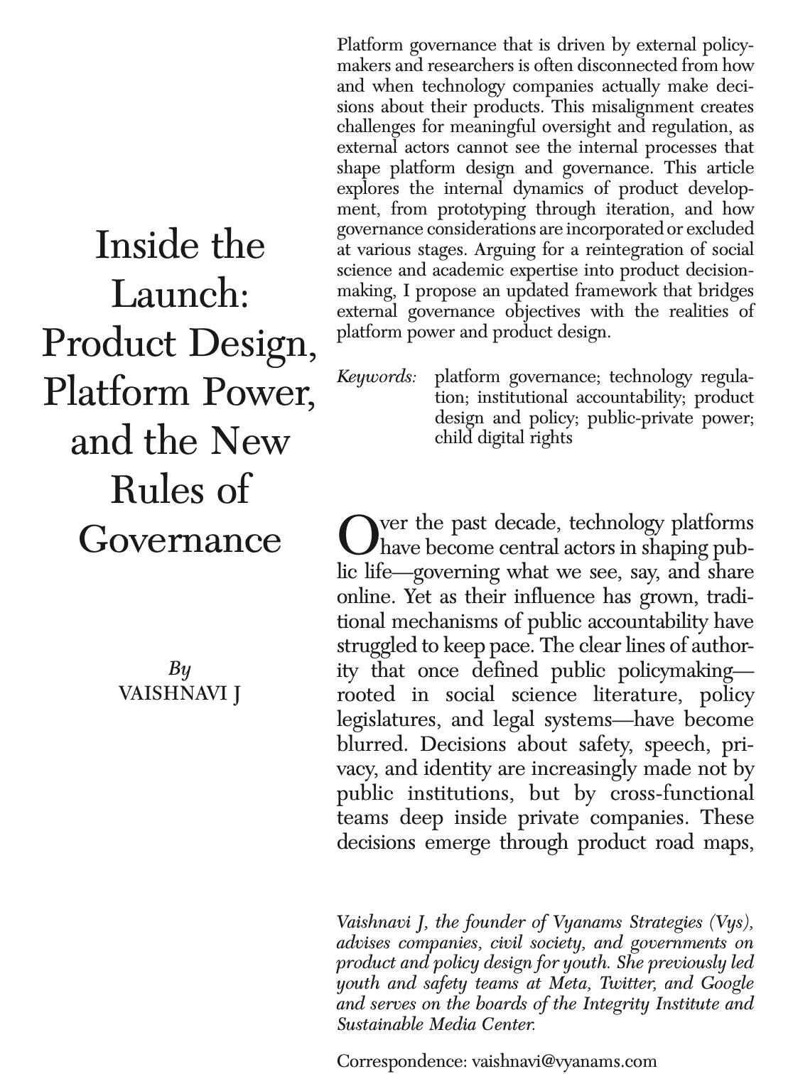 Inside the Launch: Product Design, Platform Power, and the New Rules of Governance