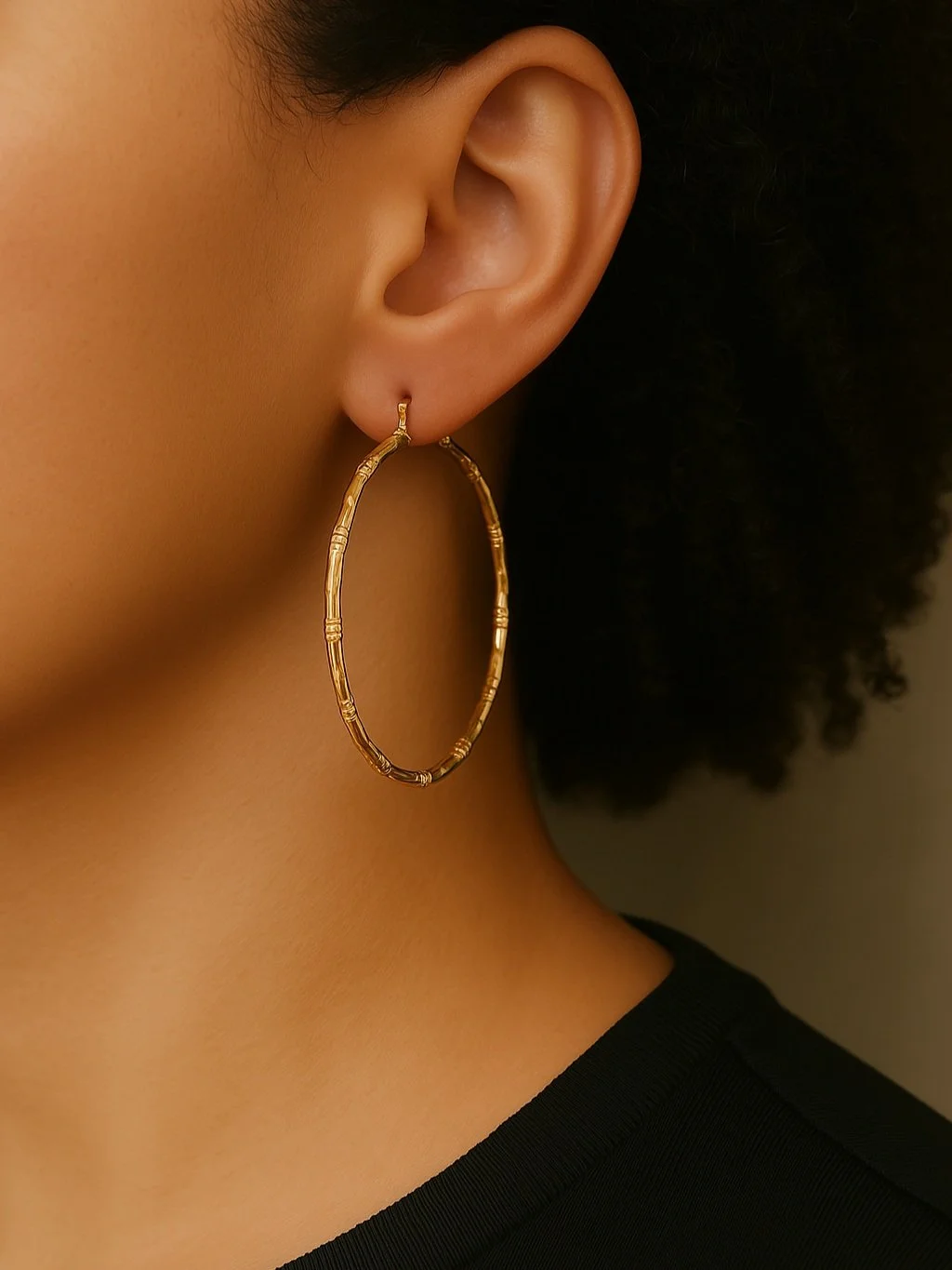 Boucles d'oreilles en acier inoxydable de chez LEONI PARIS, résistantes à l'eau et au temps.