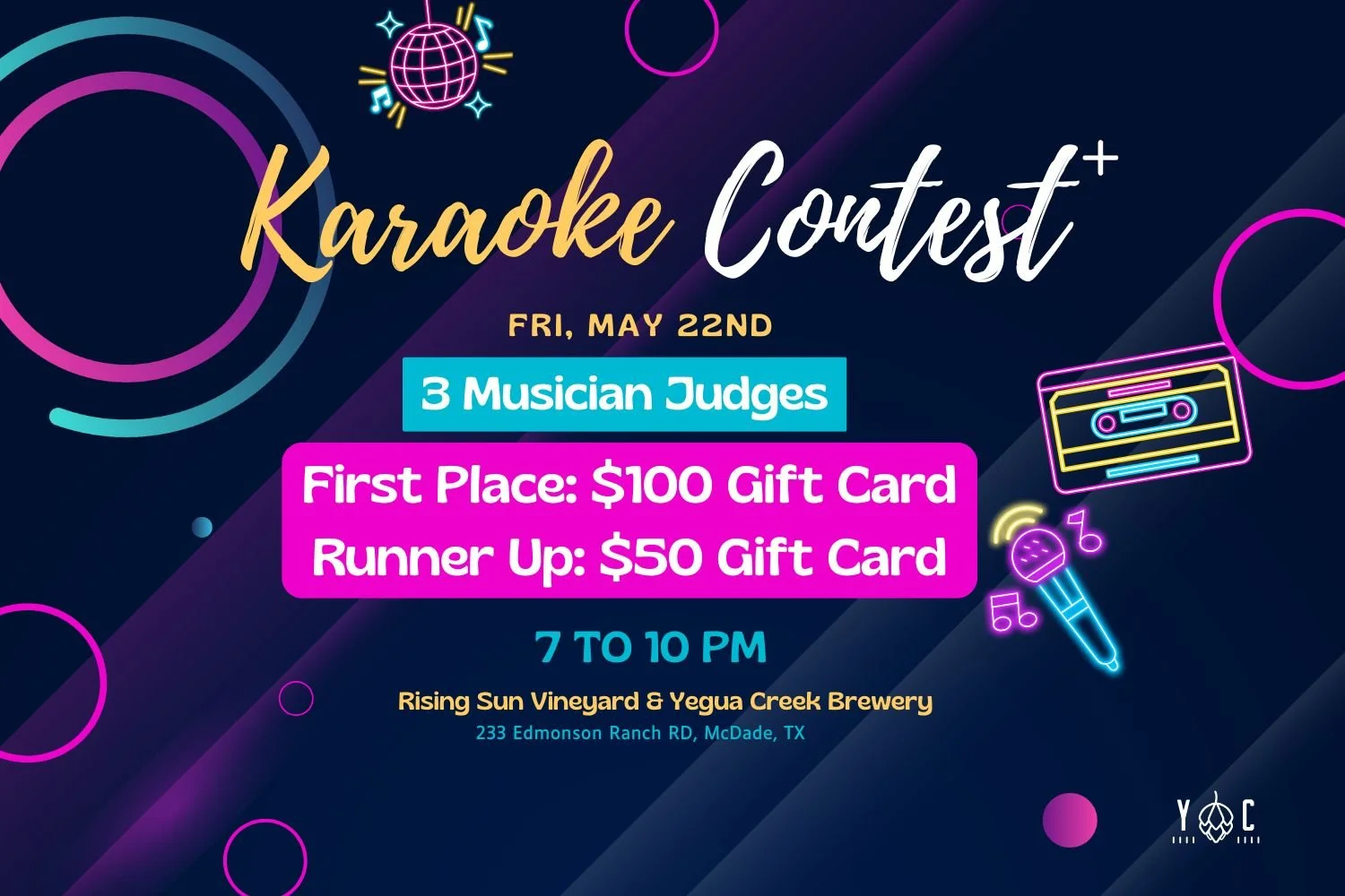 Karaoke Competition at Yegua Creek Brewery 