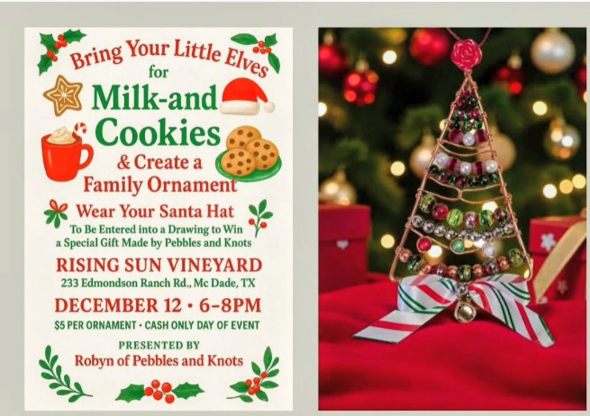 Detailed flyer about crafting your own ornament Decemebr 12th for only &5