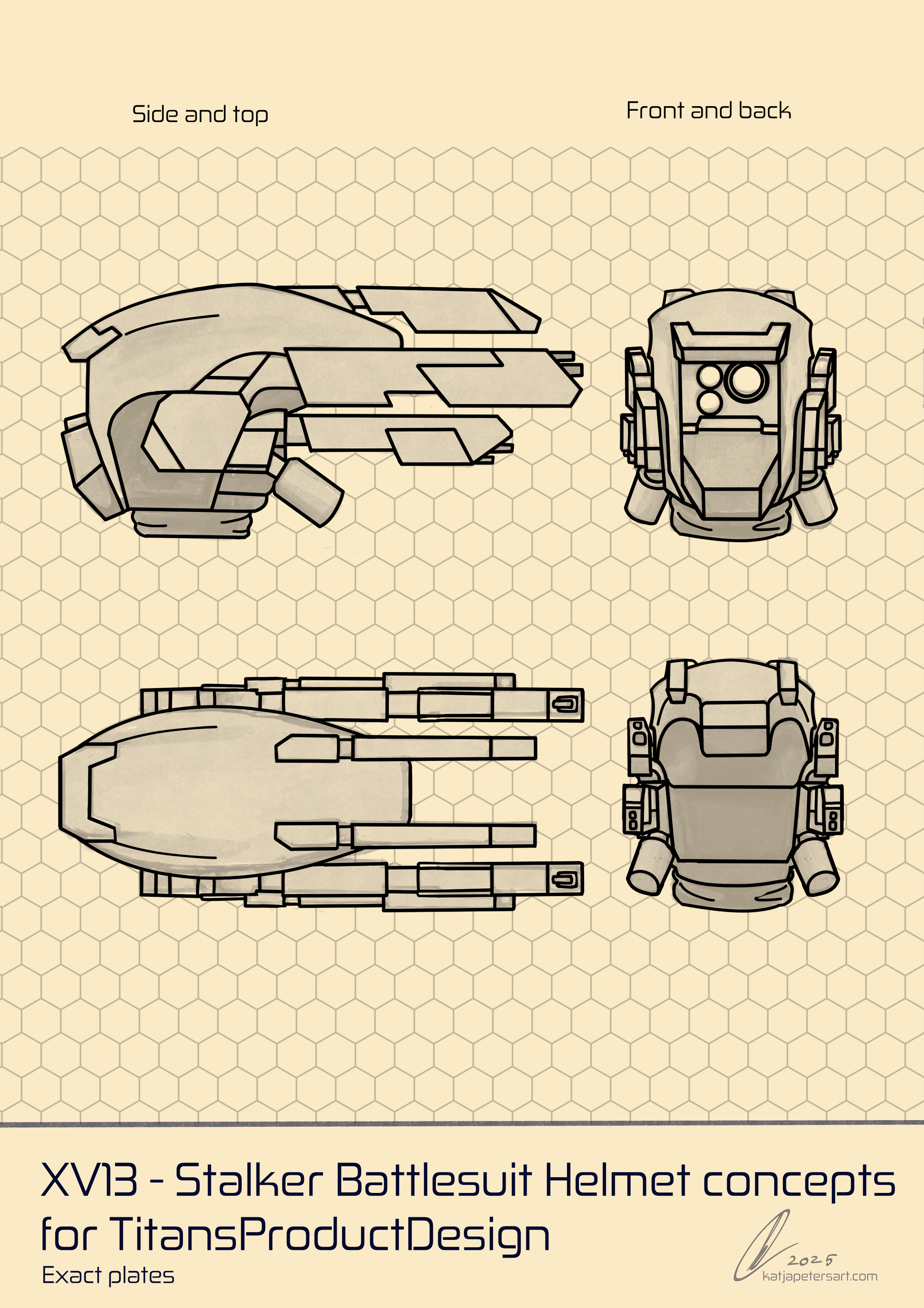 Stalker Battlesuit Head Lineart
