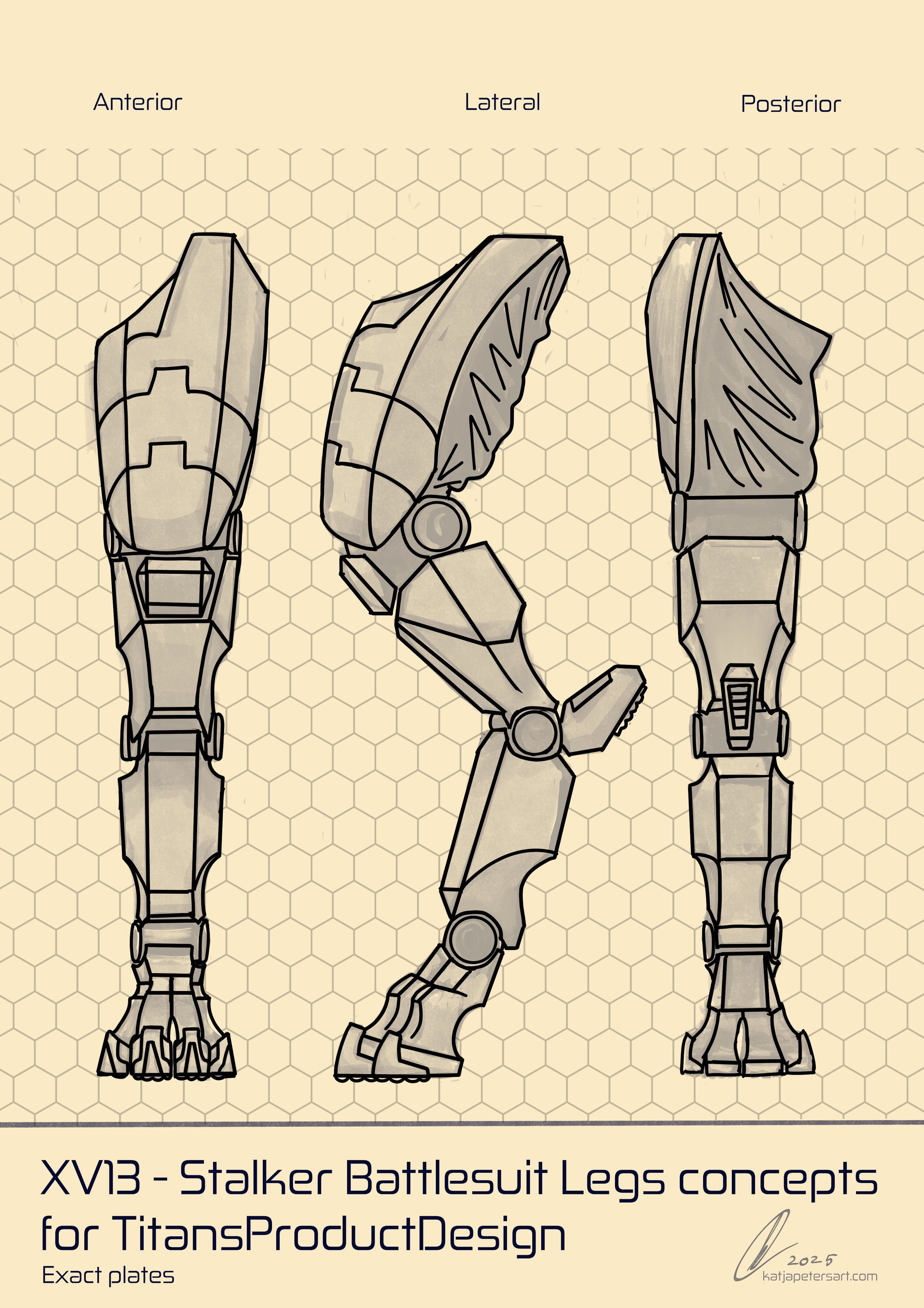 Stalker Battlesuit Legs Lineart