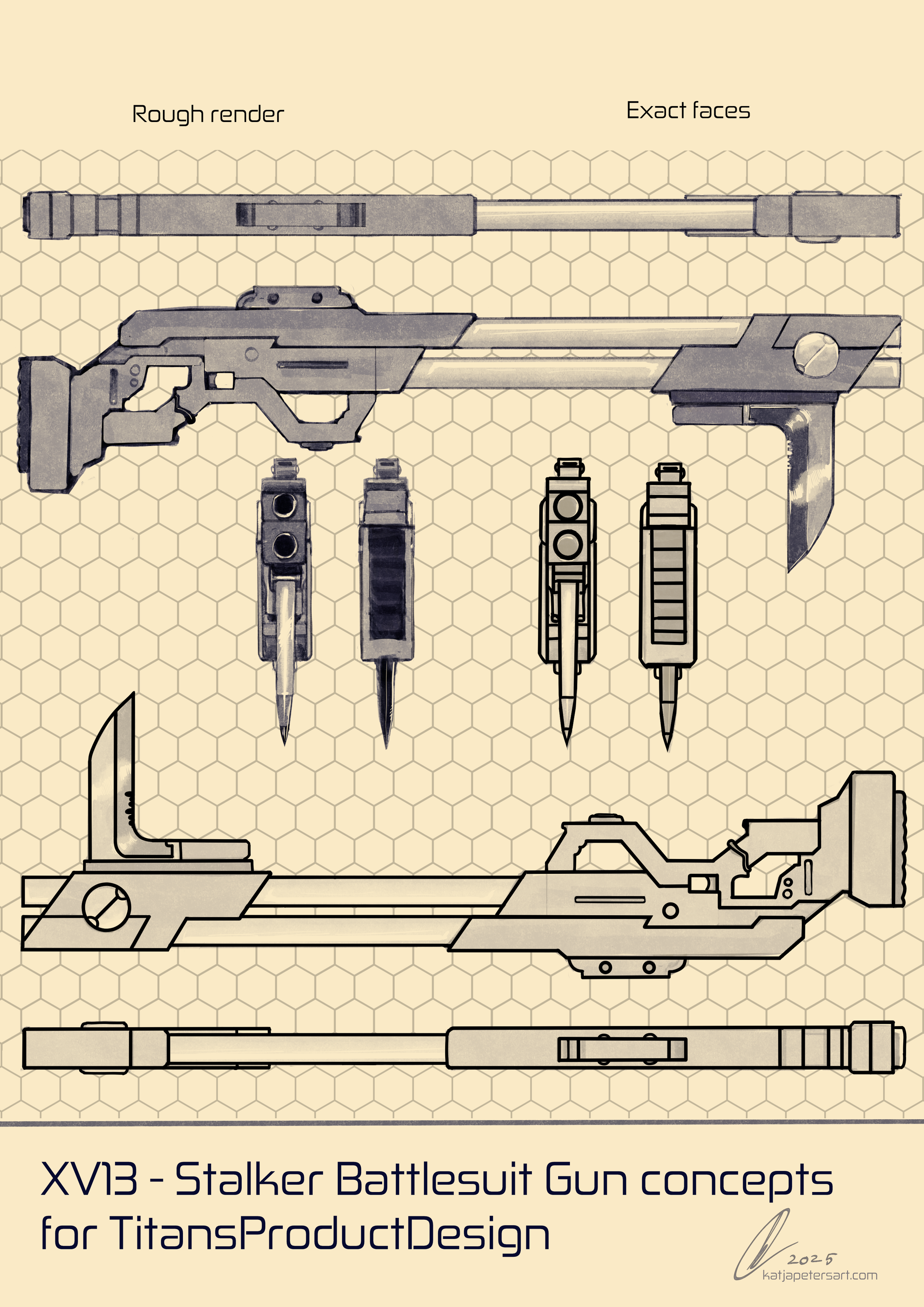 Stalker Battlesuit Rifle Lineart