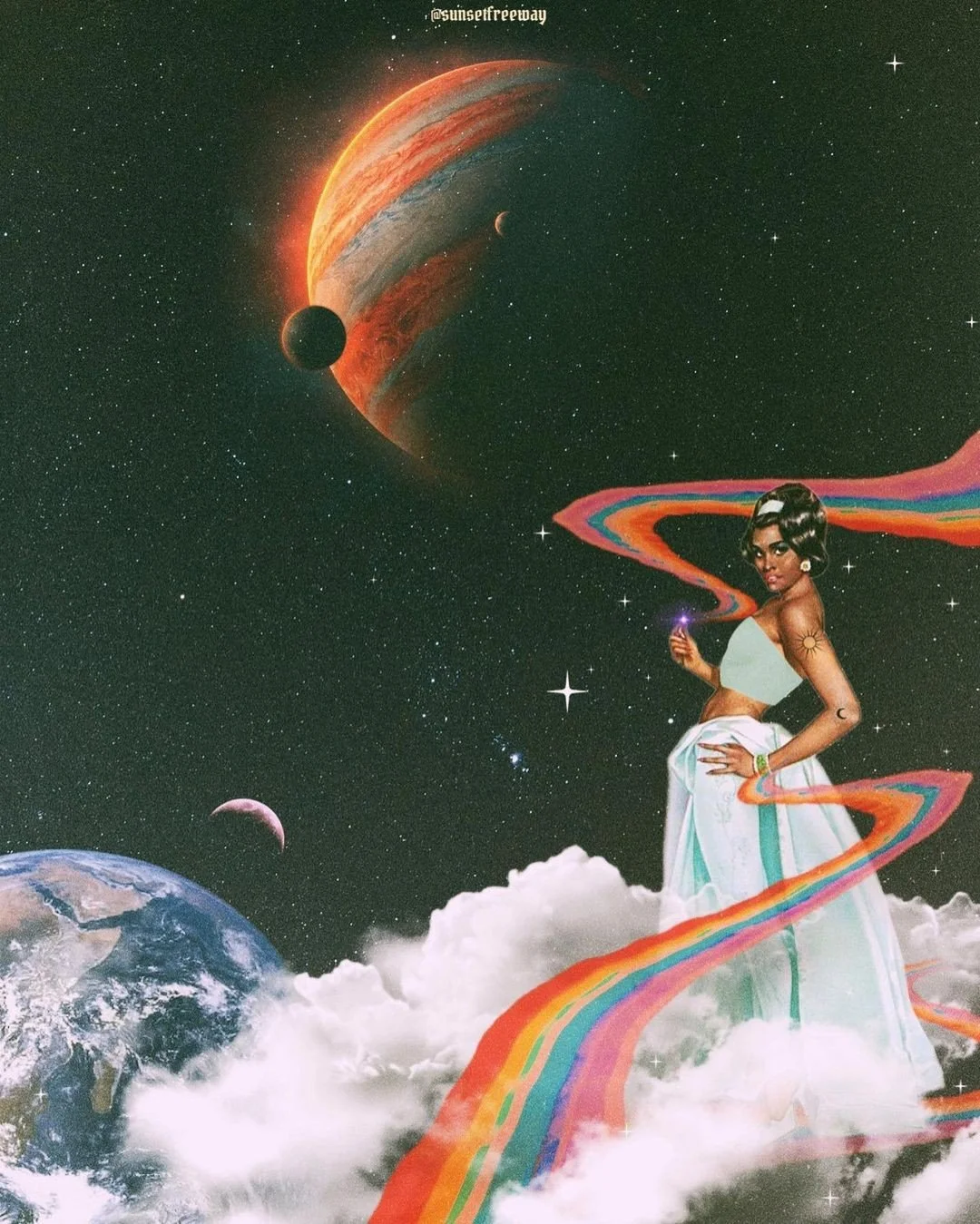 Digital collage by artist Madi titled 'Opportunity always finds me'.