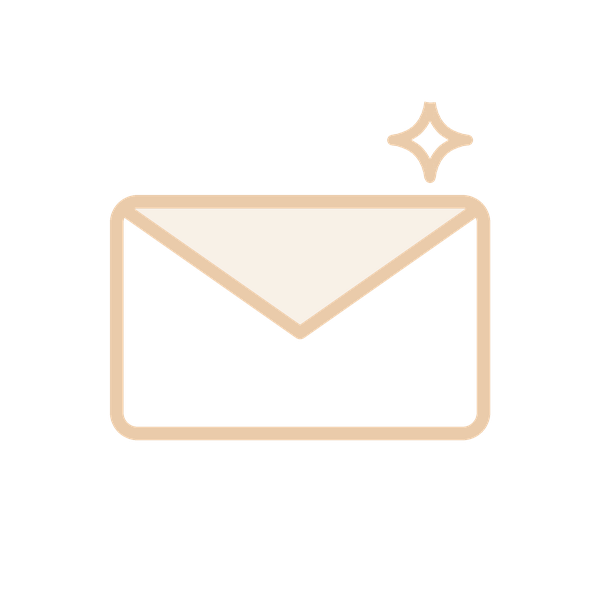 Icon of an envelope with a sparkle above it, symbolizing new or special email or message.