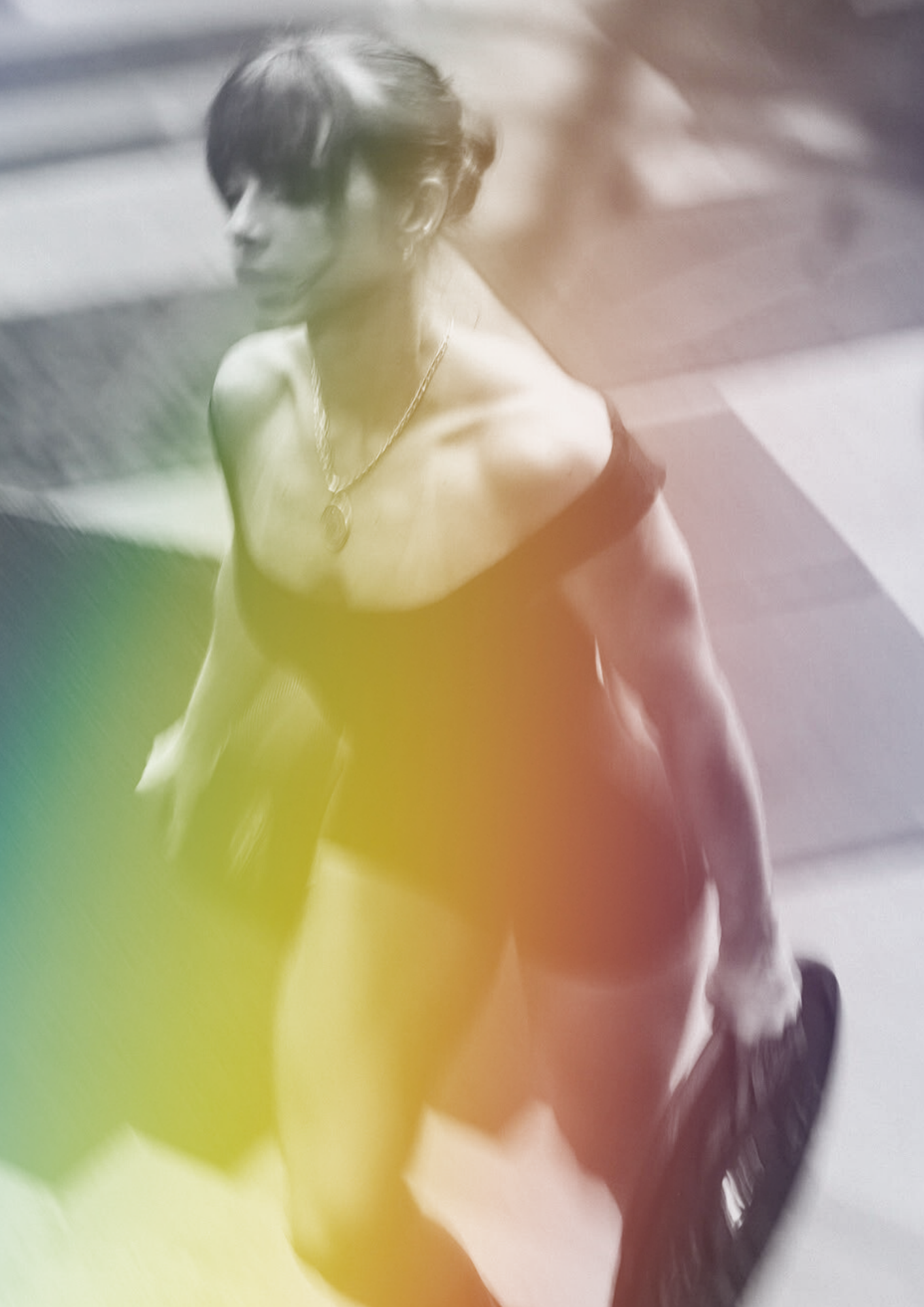 Consciousness training using the Akashic Records.  A woman in a strapless dress standing on a skateboard.