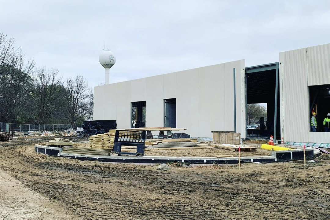 Construction of the cultural incubator in progress.