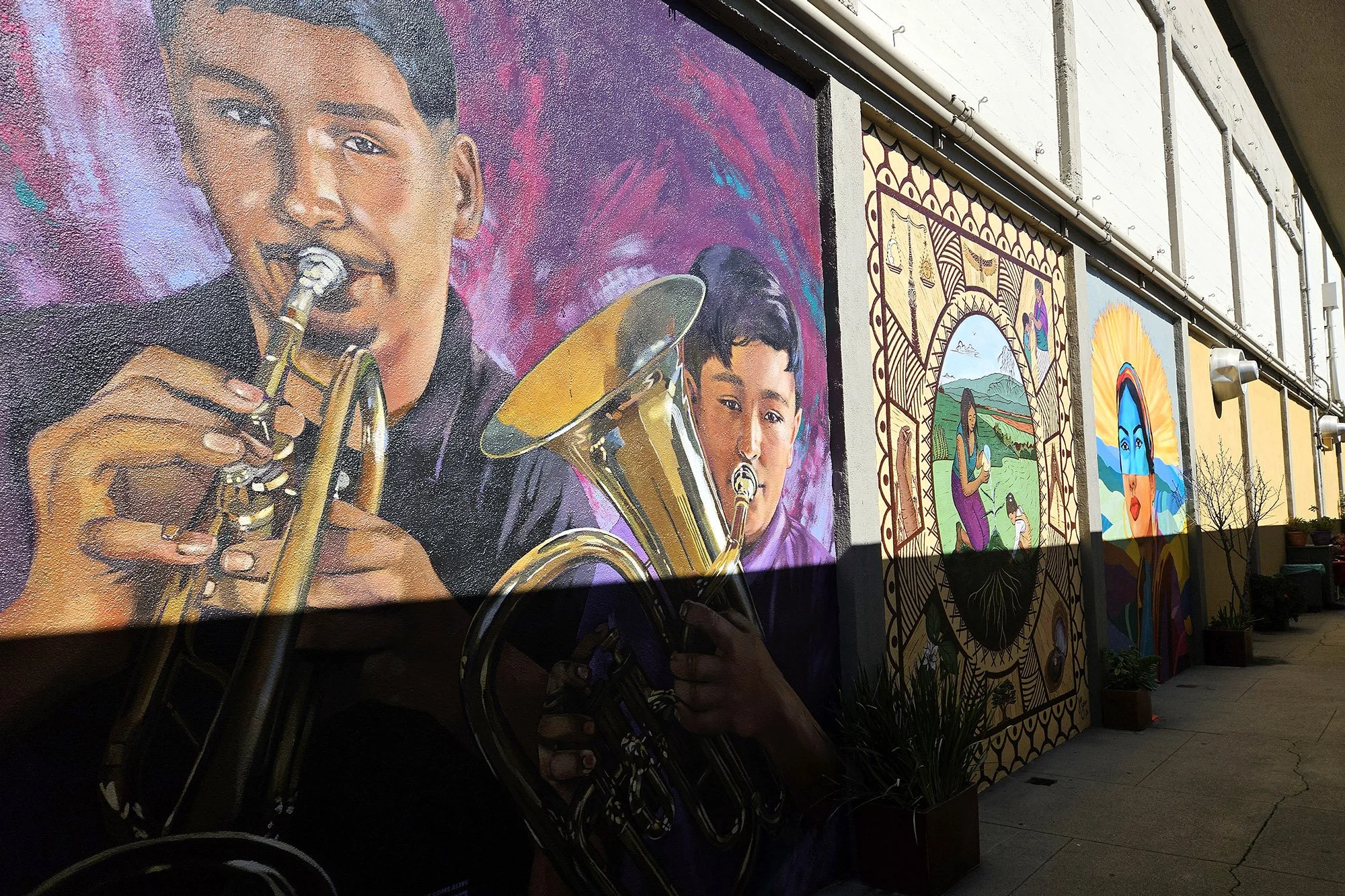 Detail from a wall mural painted by local artist in Monterey County. 