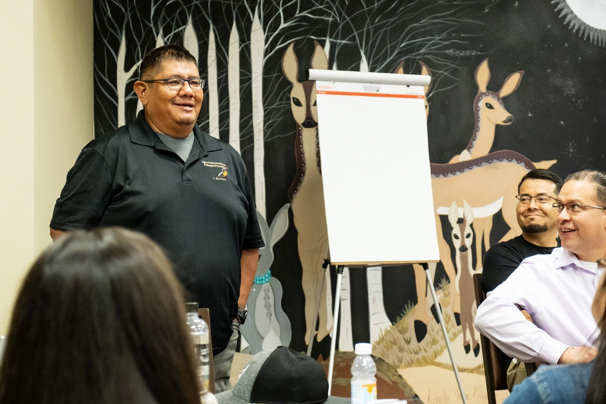 THOCSW staff members participate in a strategic planning session in 2024.